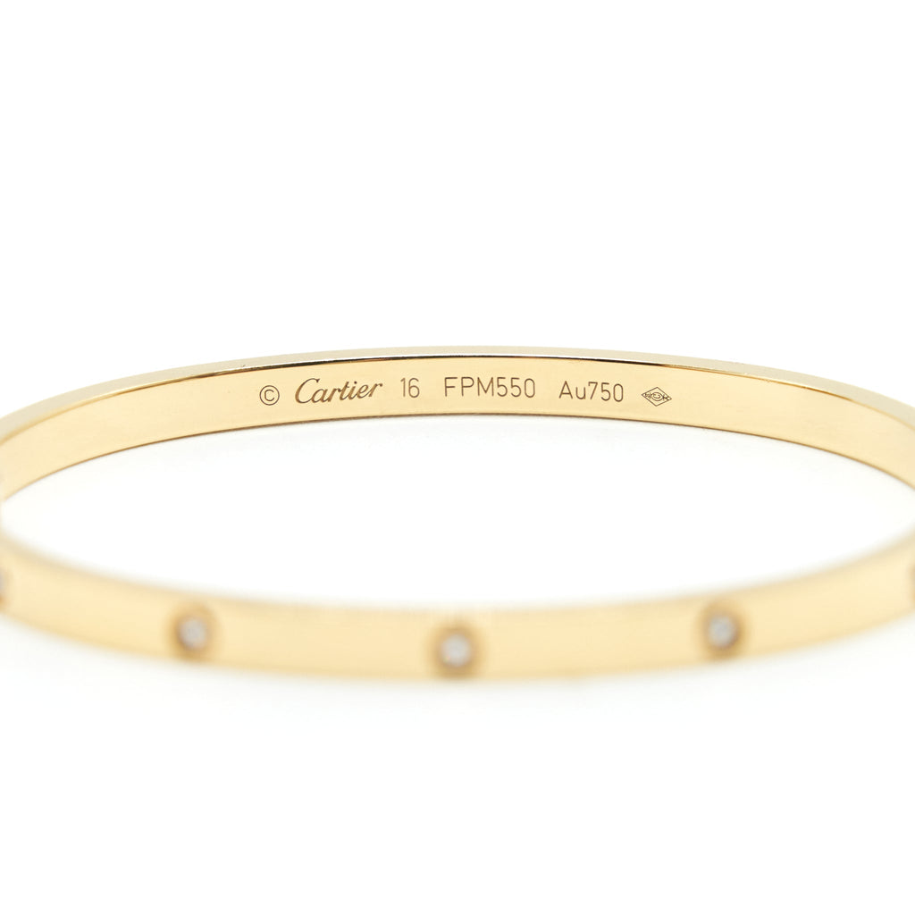 CARTIER LOVE BRACELET YELLOW GOLD 10 DIAMONDS
