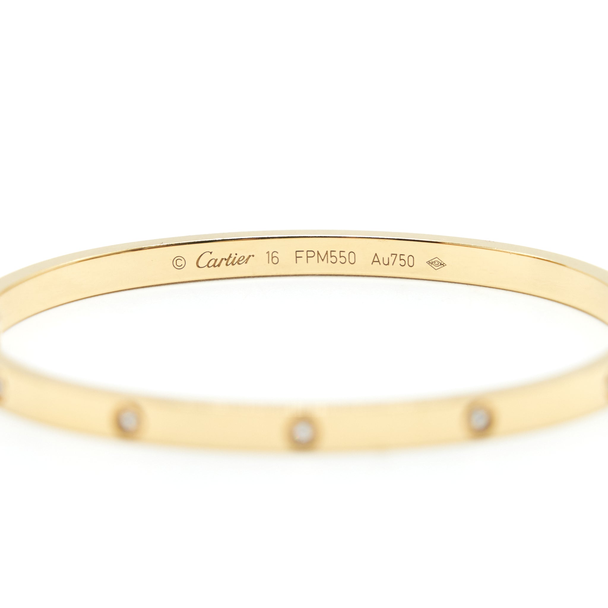 CARTIER LOVE BRACELET YELLOW GOLD 10 DIAMONDS