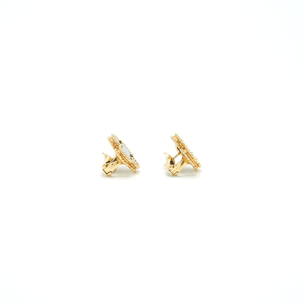 VAN CLEEF & ARPELS VINTAGE ALHAMBRA ONYX AND YELLOW GOLD EARRINGS