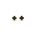 VAN CLEEF & ARPELS VINTAGE ALHAMBRA ONYX AND YELLOW GOLD EARRINGS