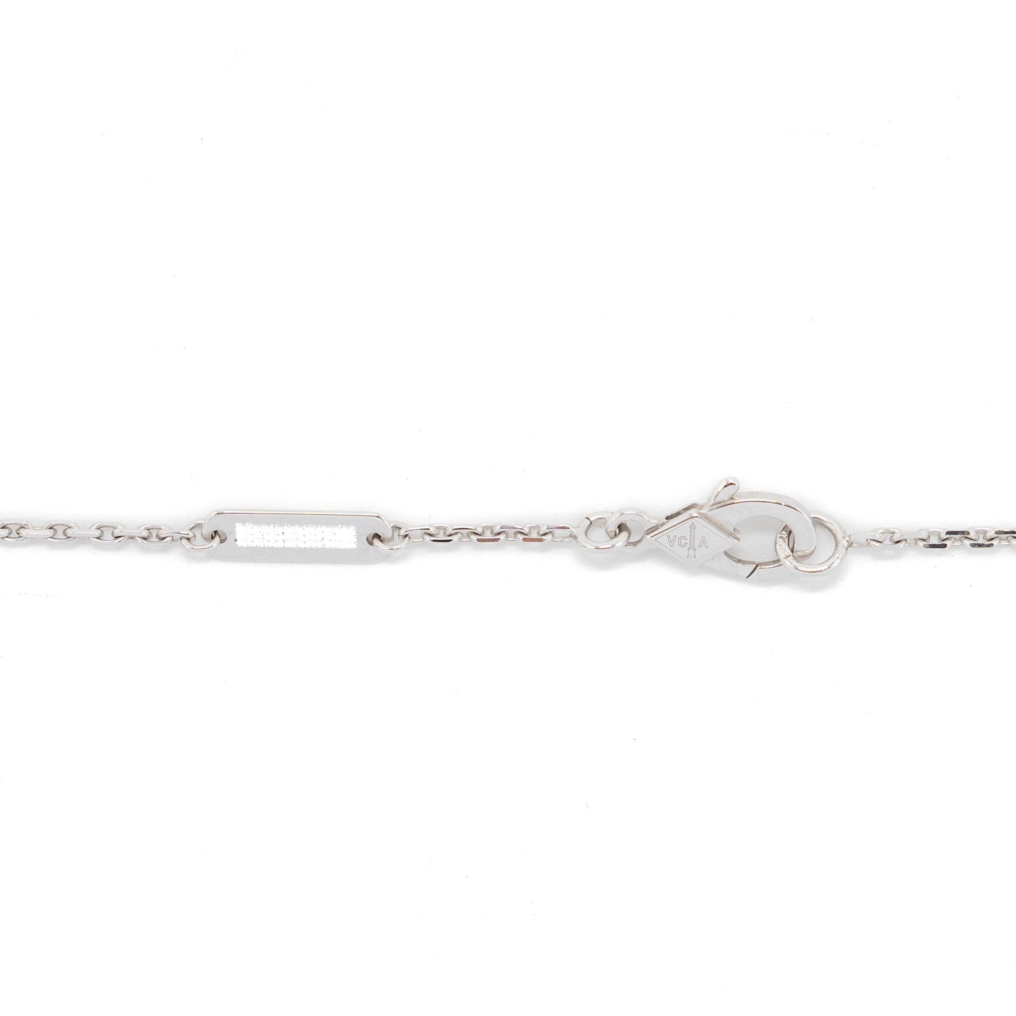 VAN CLEEF AND ARPELS VINTAGE ALHAMBRA NECKLACE 18K WHITE GOLD