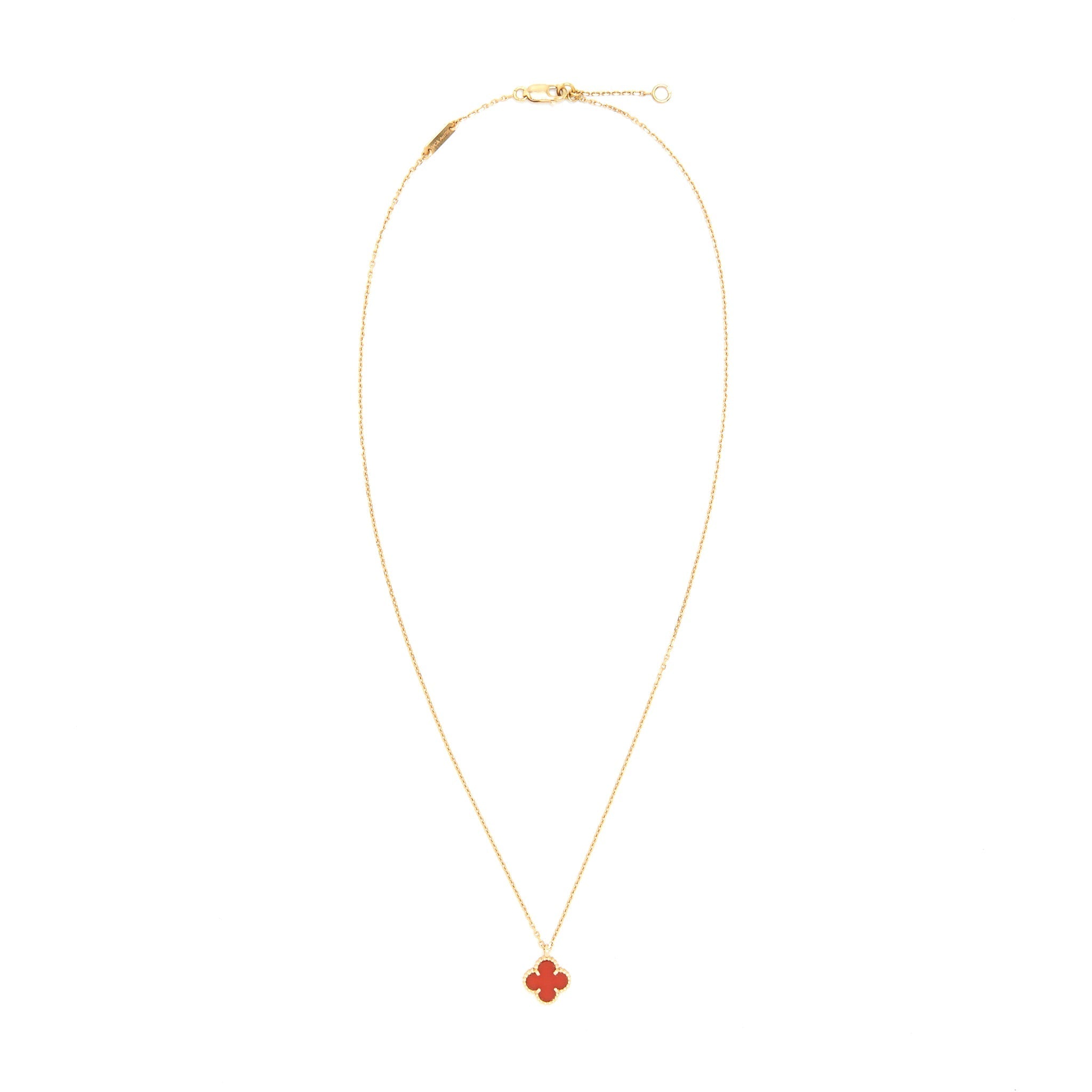 VAN CLEEF AND ARPELS SWEET ALHAMBRA PENDANT, CARNELIAN ROSE GOLD