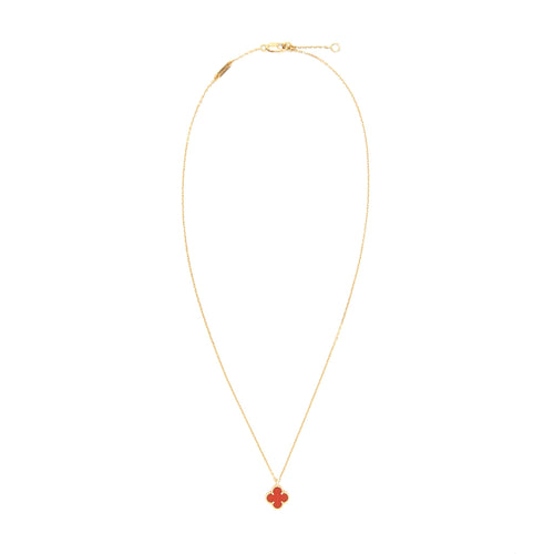 VAN CLEEF AND ARPELS SWEET ALHAMBRA PENDANT, CARNELIAN ROSE GOLD