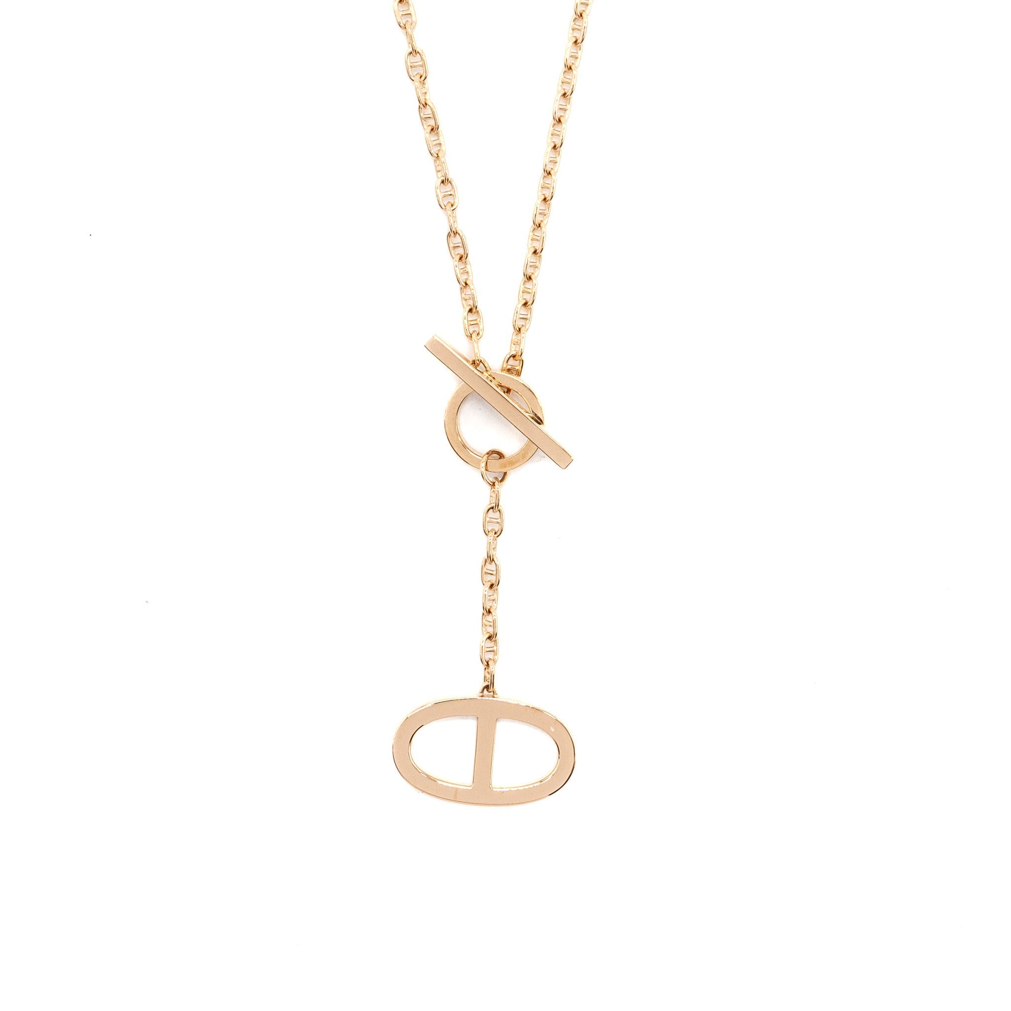HERMES CHAIN D’ANCRE CONTOUR PENDANT ROSE GOLD, DIAMONDS