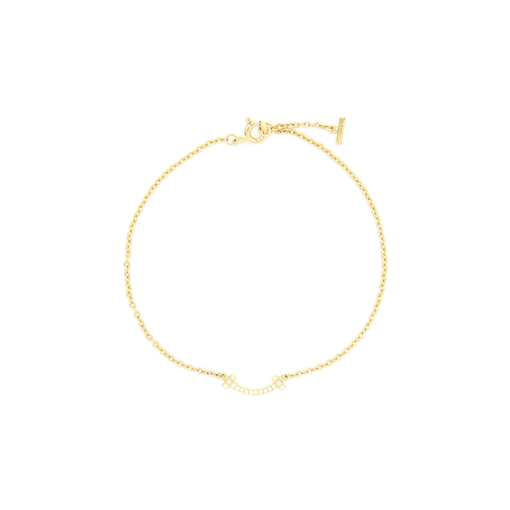 TIFFANY SMILE BRACELET YELLOW GOLD WITH DIAMONDS