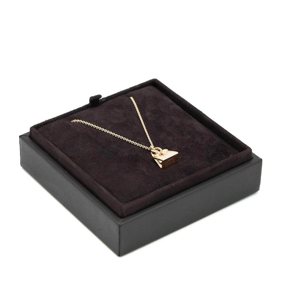 HERMES AMULETTES BIRKIN PENDANT ROSE GOLD DIAMONDS