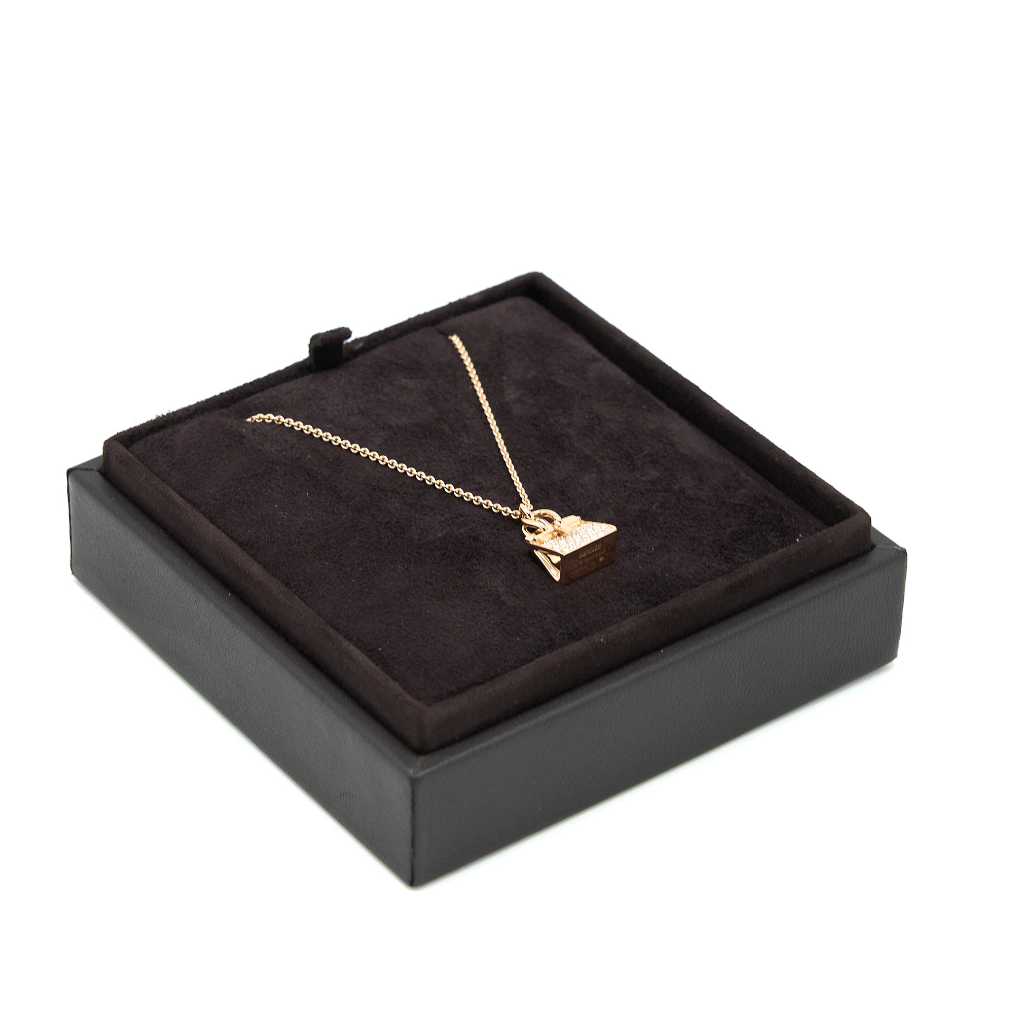 HERMES AMULETTES BIRKIN PENDANT ROSE GOLD DIAMONDS