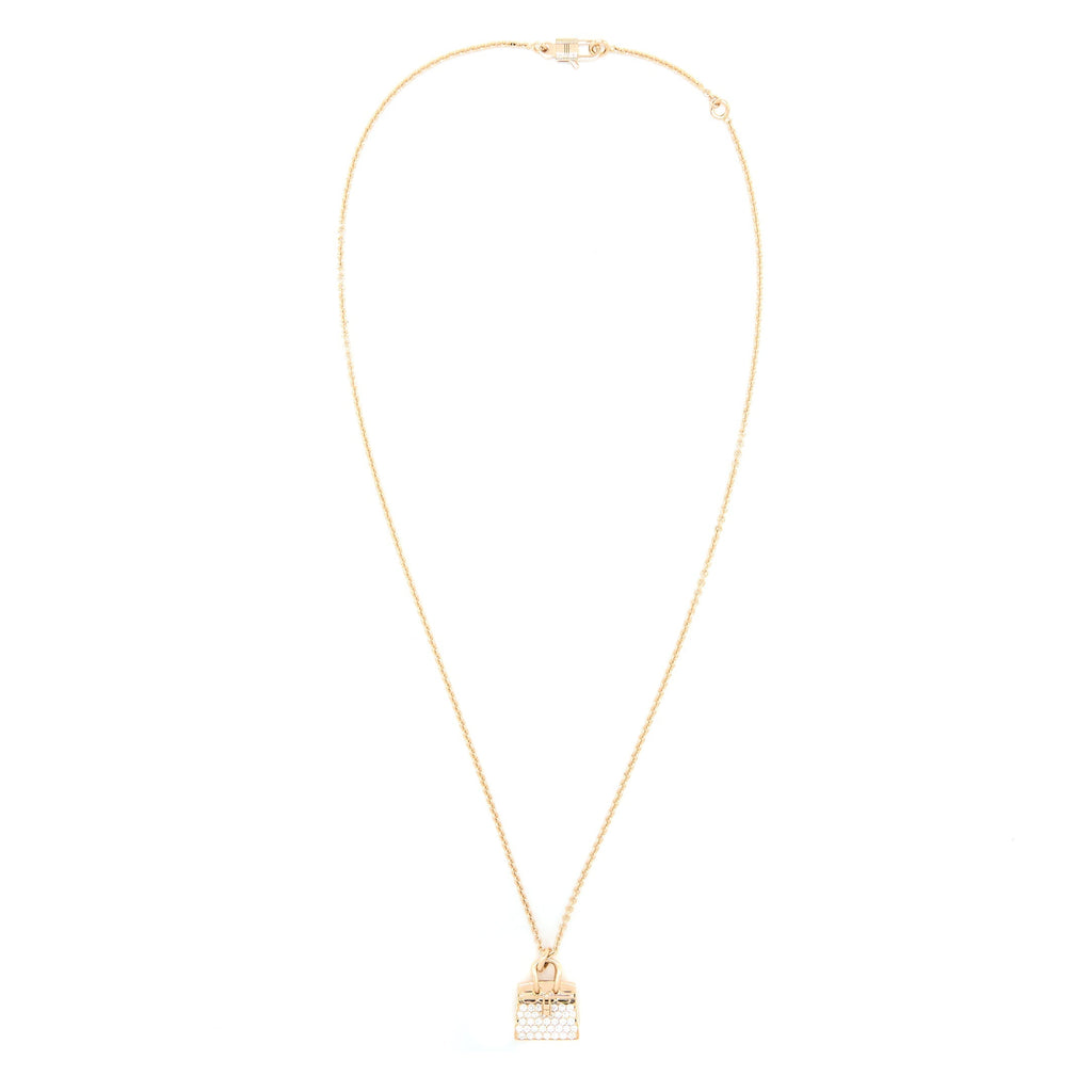 HERMES AMULETTES BIRKIN PENDANT ROSE GOLD DIAMONDS