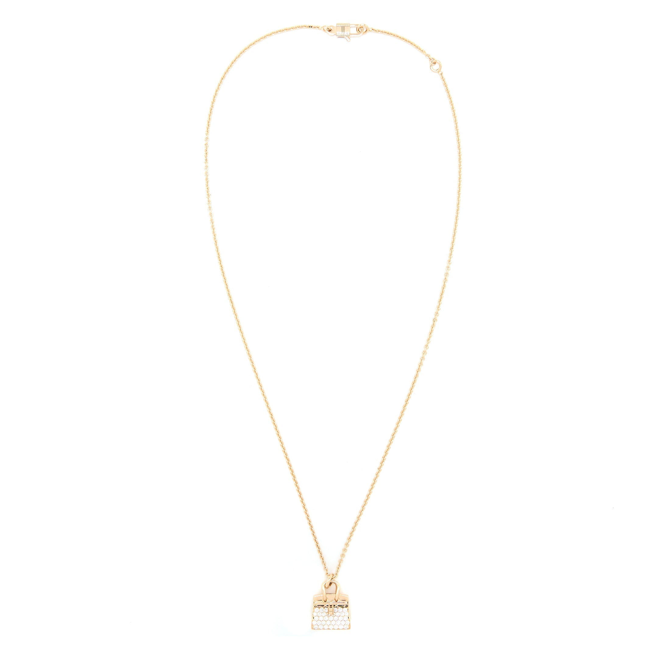HERMES AMULETTES BIRKIN PENDANT ROSE GOLD DIAMONDS