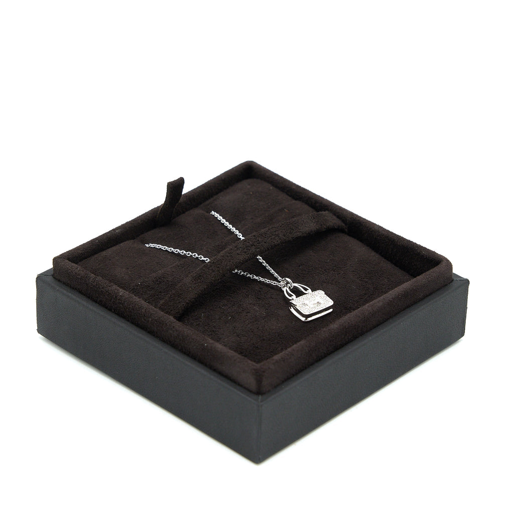 HERMES AMULETTE CONSTANCE PENDANT WHITE GOLD DIAMONDS