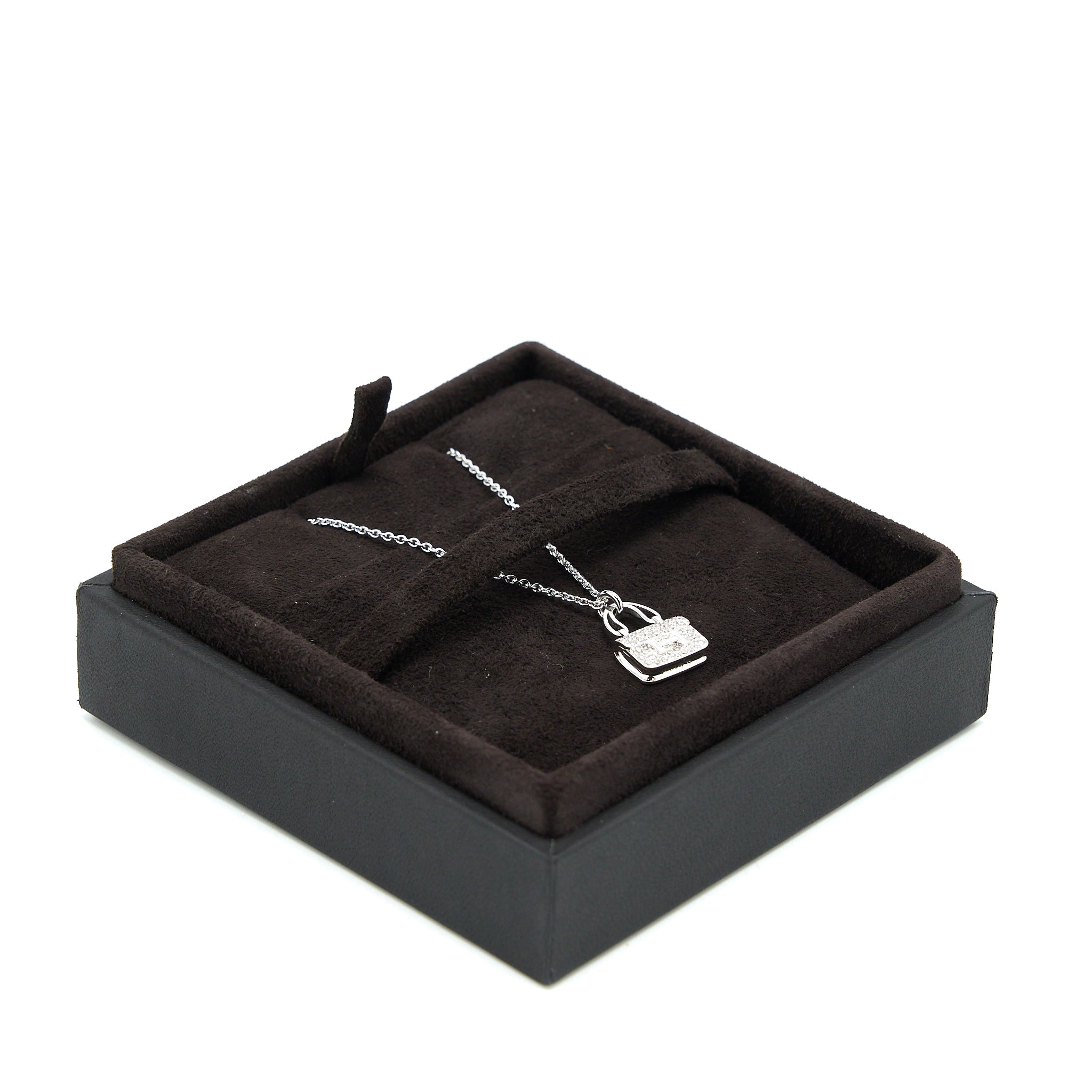 HERMES AMULETTE CONSTANCE PENDANT WHITE GOLD DIAMONDS