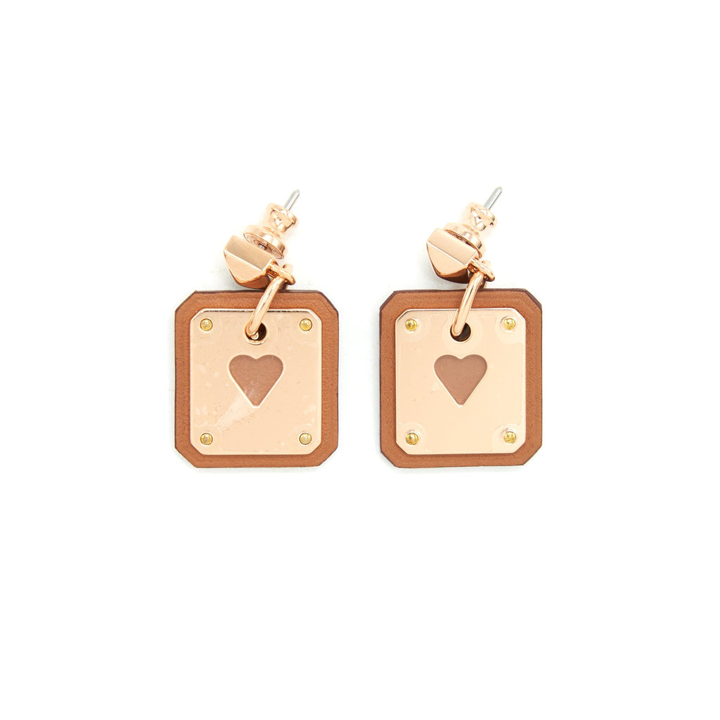 HERMES AS DE COEUR EARRINGS GOLD