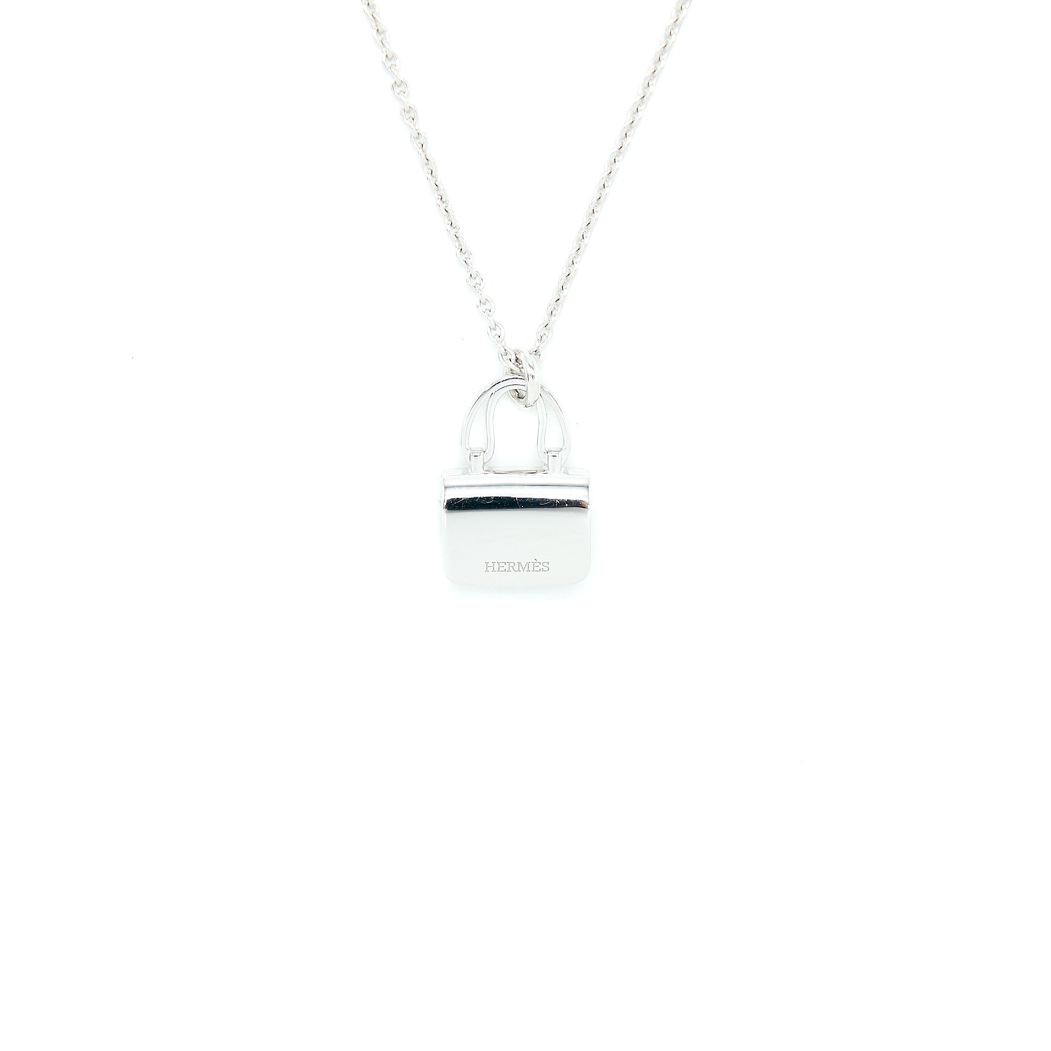 HERMES AMULETTE CONSTANCE PENDANT WHITE GOLD DIAMONDS