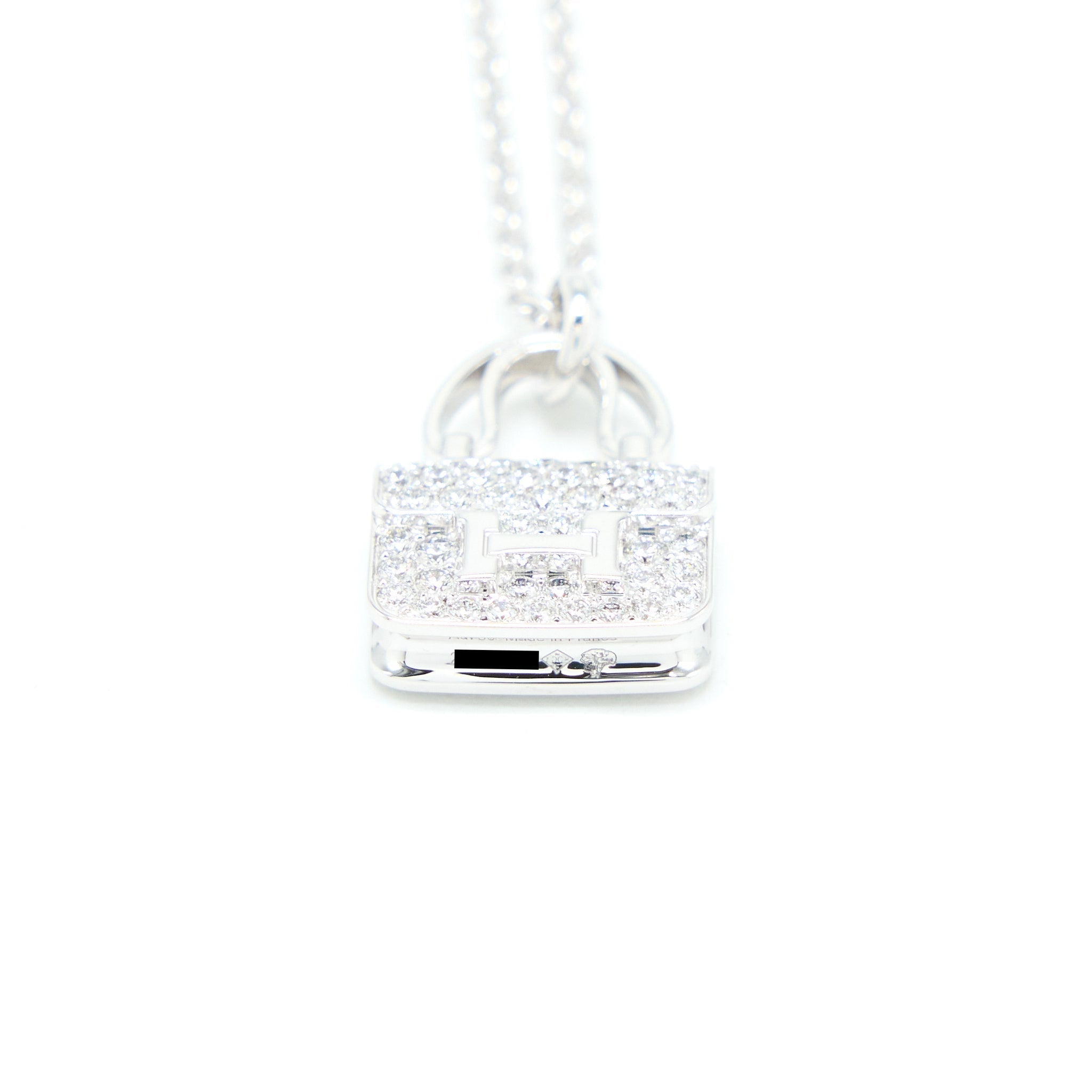 HERMES AMULETTE CONSTANCE PENDANT WHITE GOLD DIAMONDS