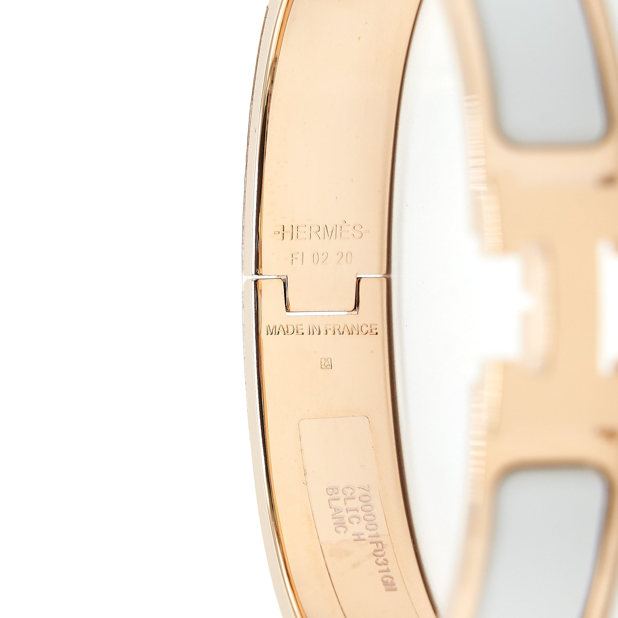 HERMES CLIC H BRACELET BLANC RGHW