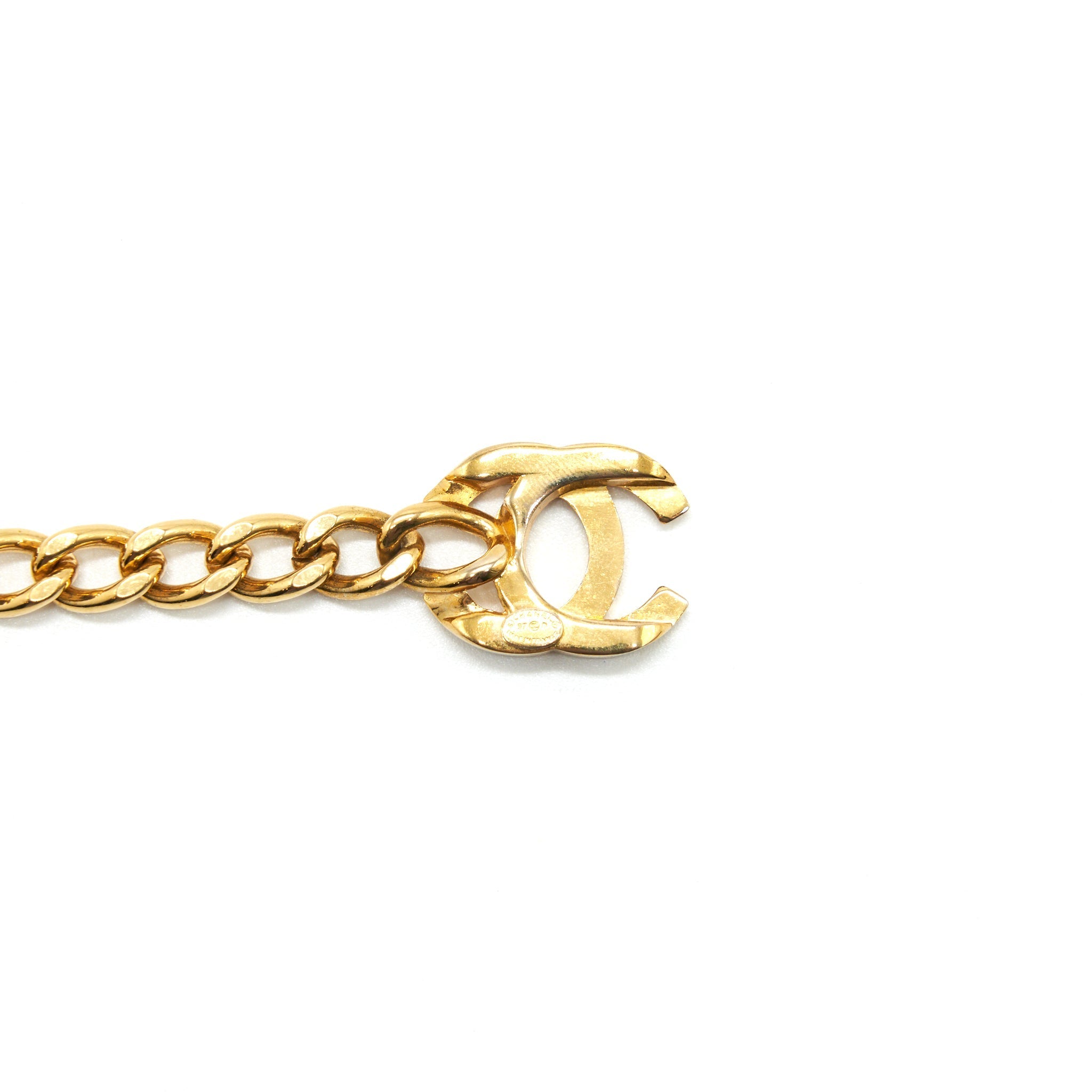 CHANEL VINTAGE CC LOGO CHAIN BRACELET