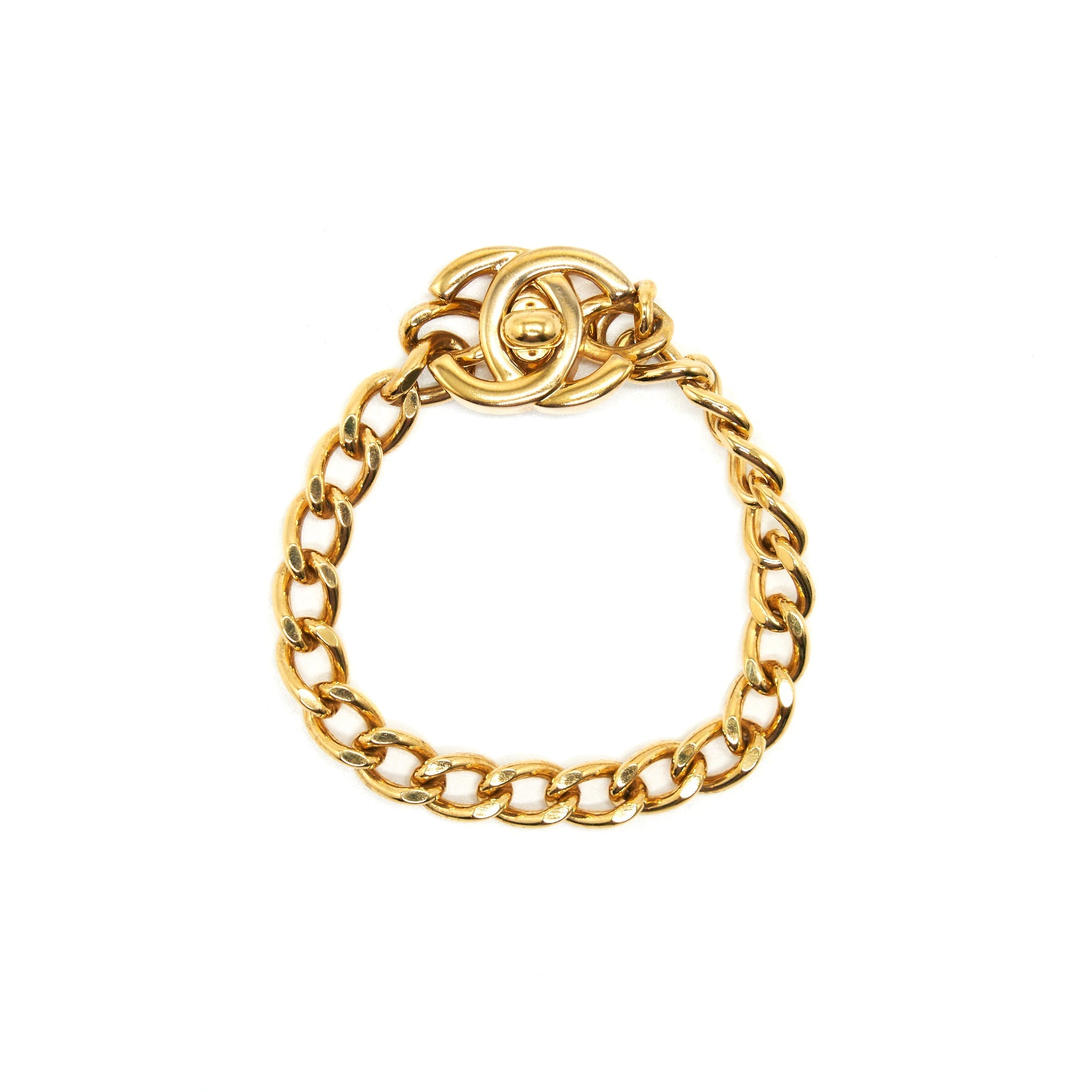 CHANEL VINTAGE CC LOGO CHAIN BRACELET