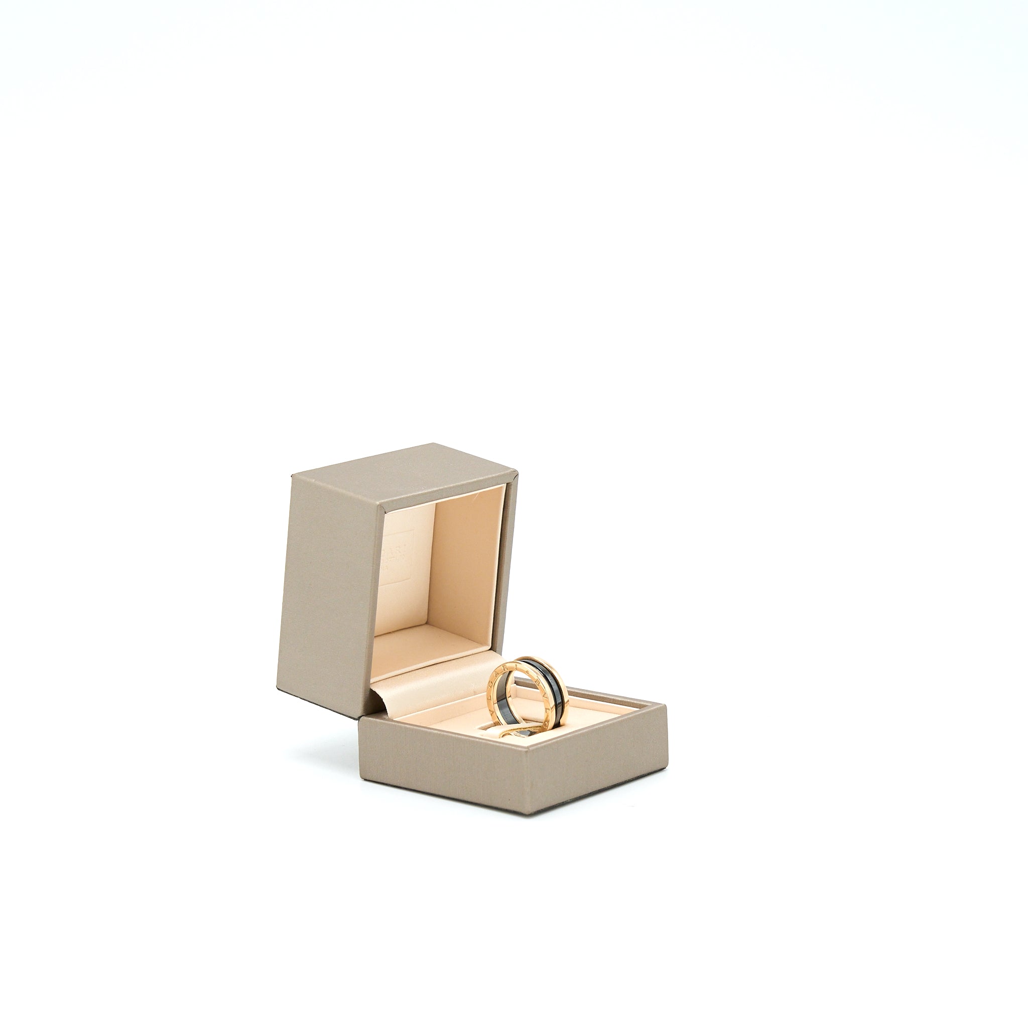 BVLGARI B.ZERO1 TWO BAND RING 18K ROSE GOLD WITH MATT BLACK CERAMIC
