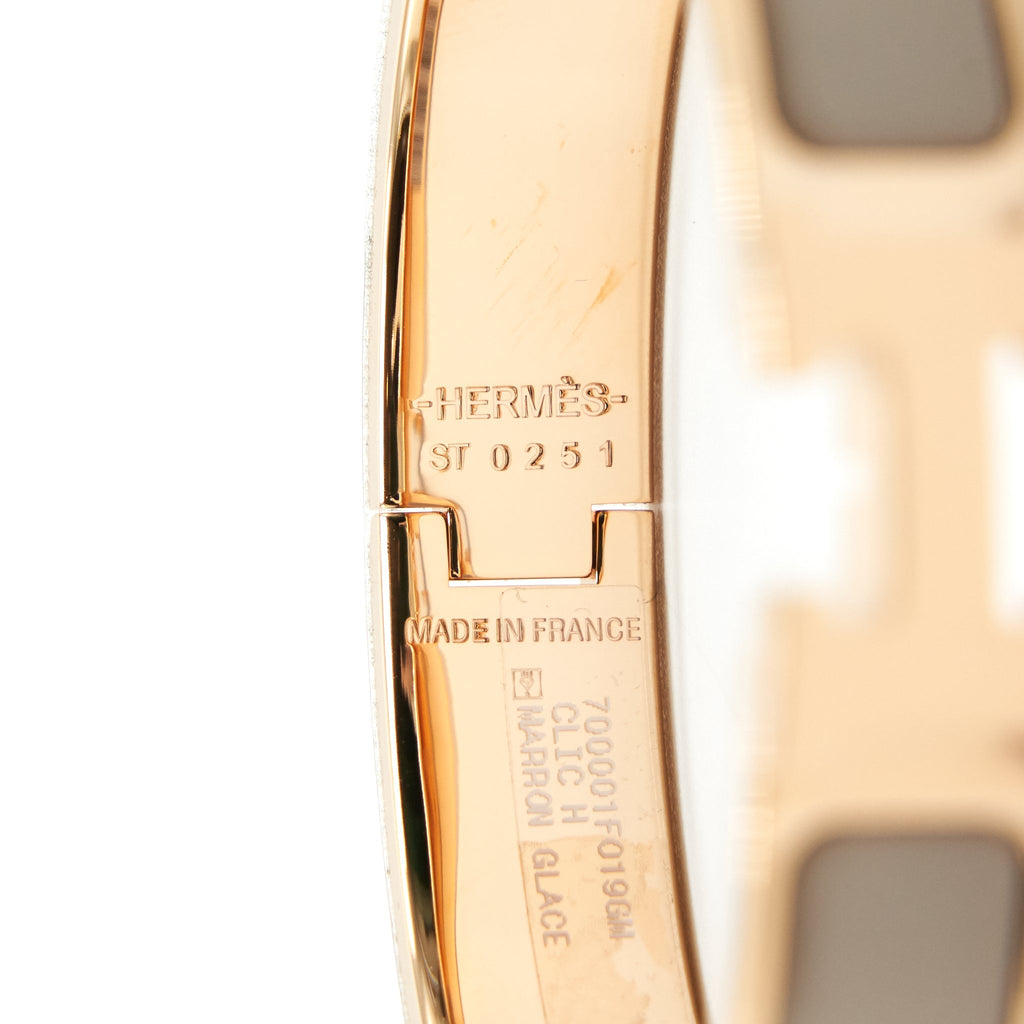 HERMES CLIC H BRACELET MARRON GLACÉ RGHW