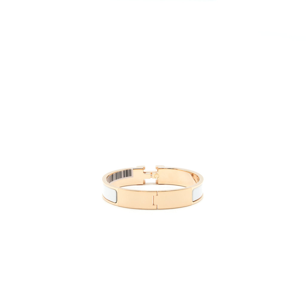HERMES CLIC H BRACELET BLANC RGHW