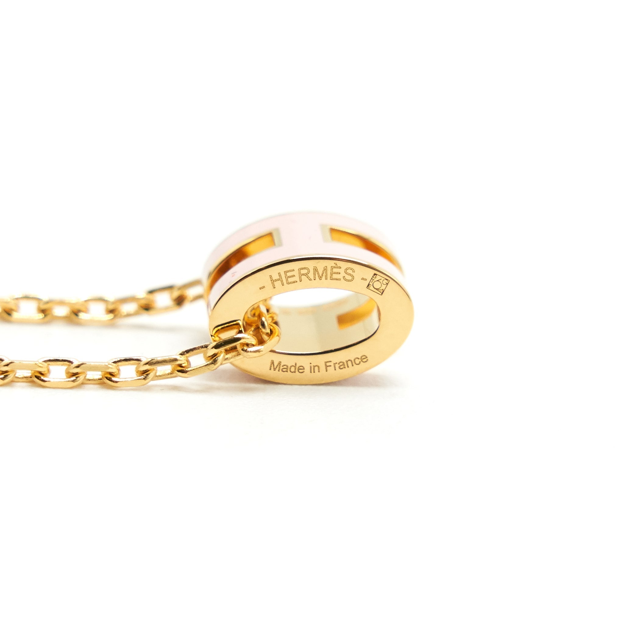 HERMES MINI POP H NECKLACE ROSE DRAGEE RGHW 6