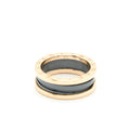 BVLGARI B.ZERO1 TWO BAND RING 18K ROSE GOLD WITH MATT BLACK CERAMIC