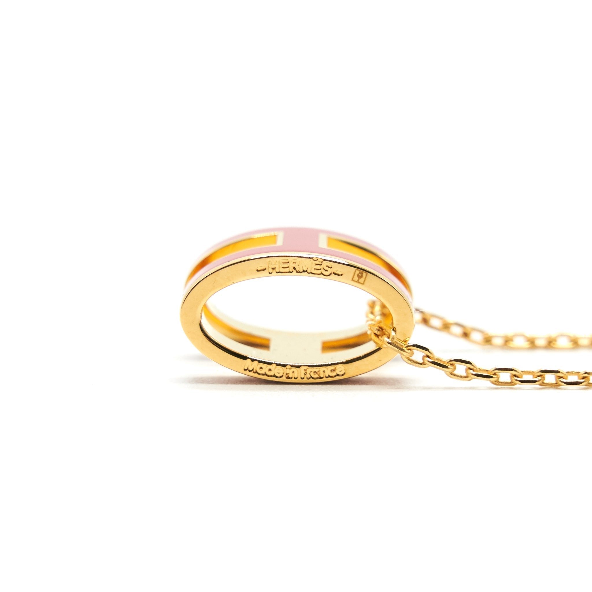 HERMES POP H NECKLACE ROUGE VIF GHW