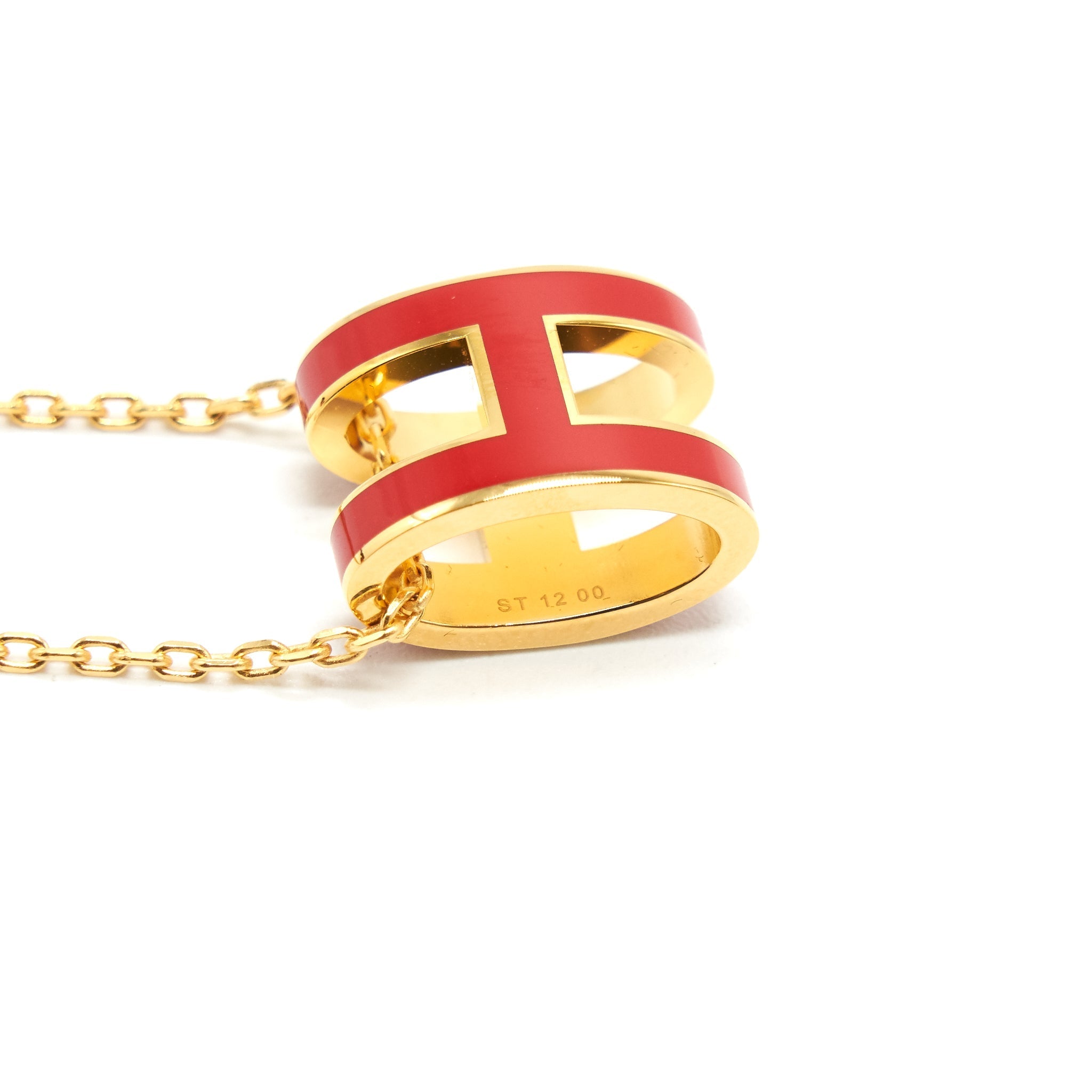 HERMES POP H NECKLACE ROUGE VIF GHW