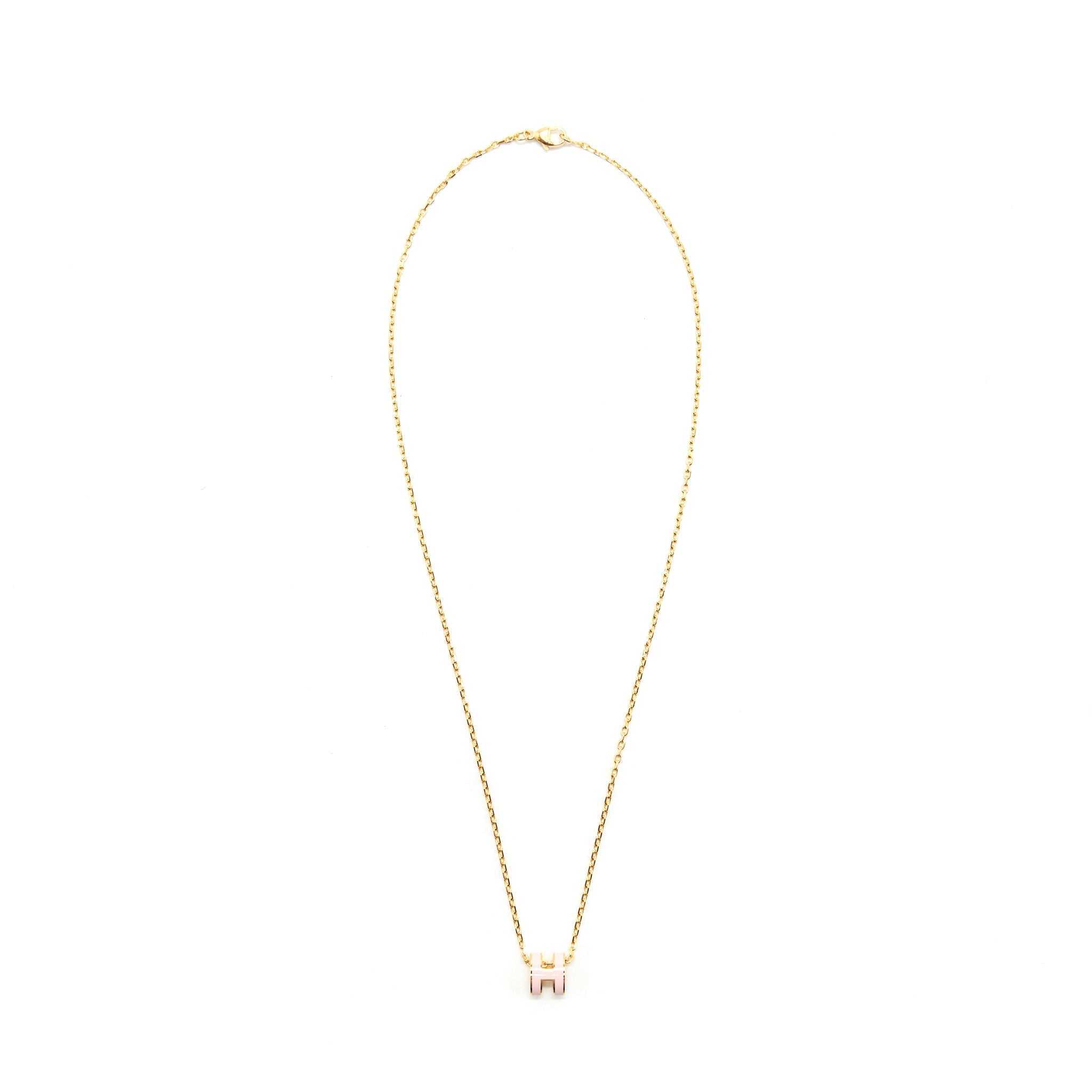 HERMES MINI POP H NECKLACE ROSE DRAGEE RGHW 6