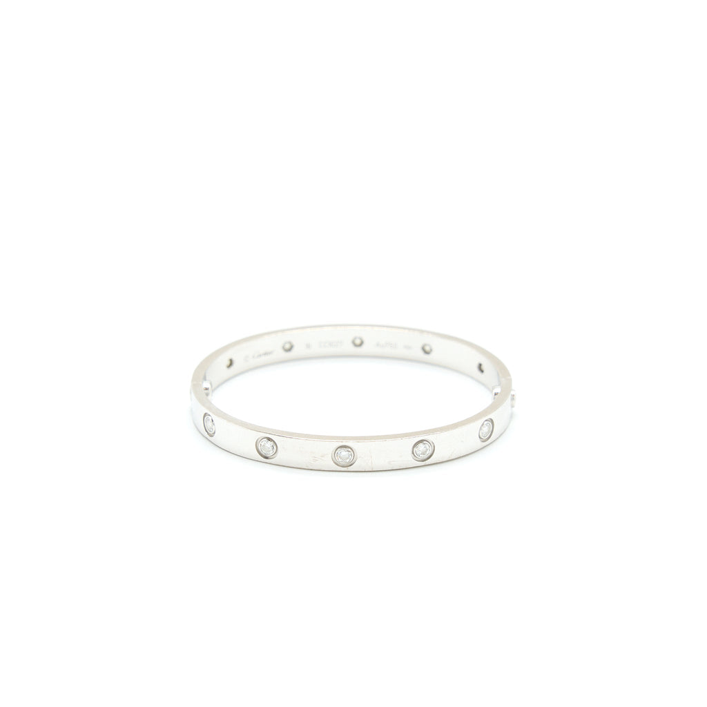 CARTIER LOVE BRACELET WITH 10 DIAMONDS WHITE GOLD