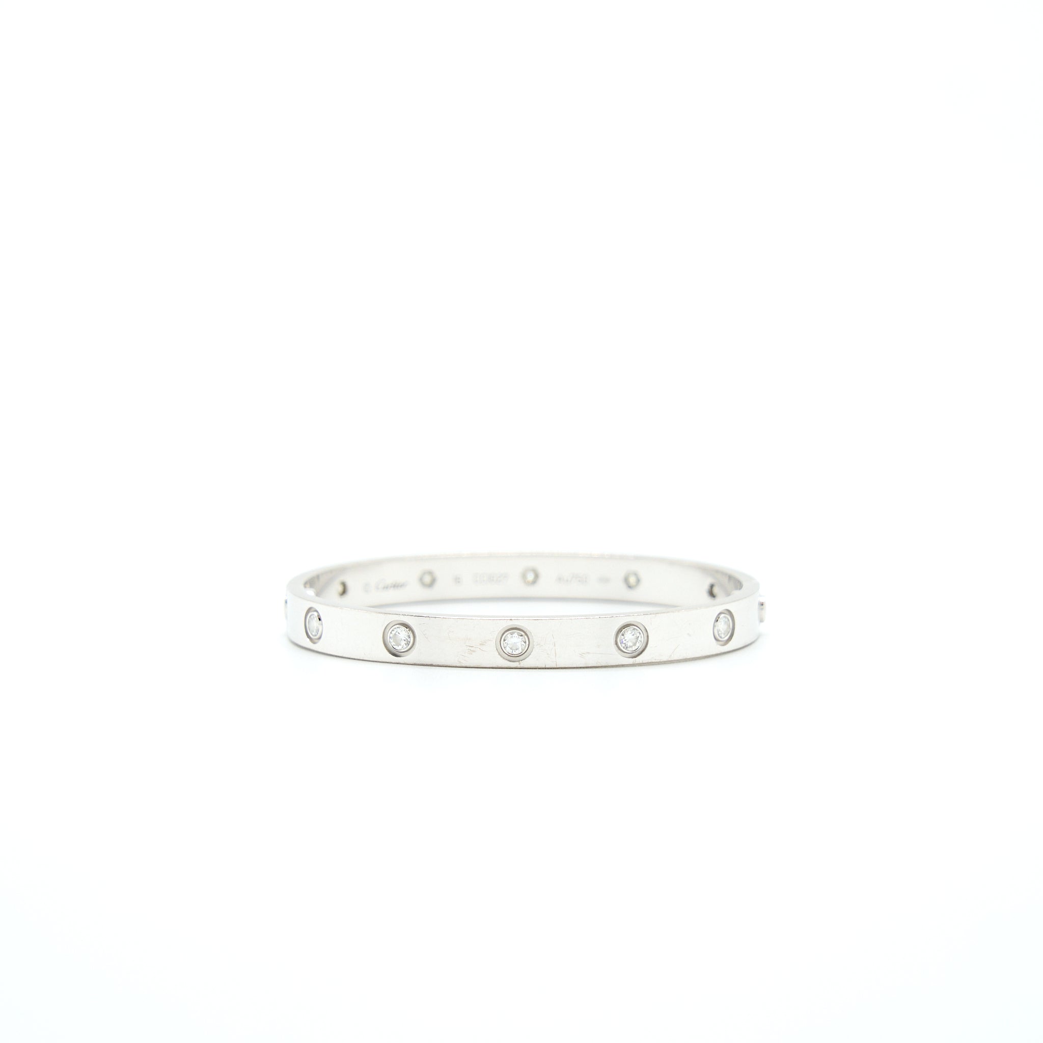 CARTIER LOVE BRACELET WITH 10 DIAMONDS WHITE GOLD
