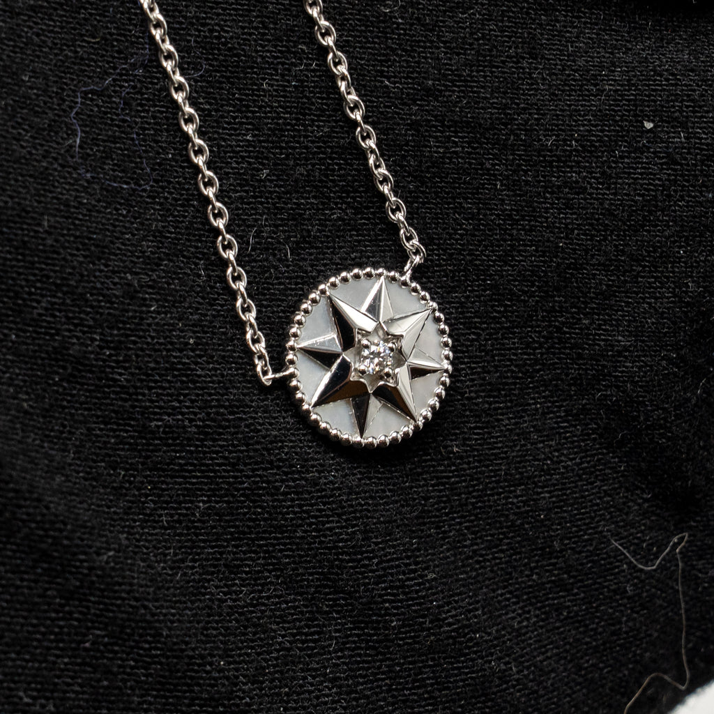 DIOR ROSE DES VENTS NECKLACE WHITE GOLD / DIAMOND/ MOTHER OF PEARL