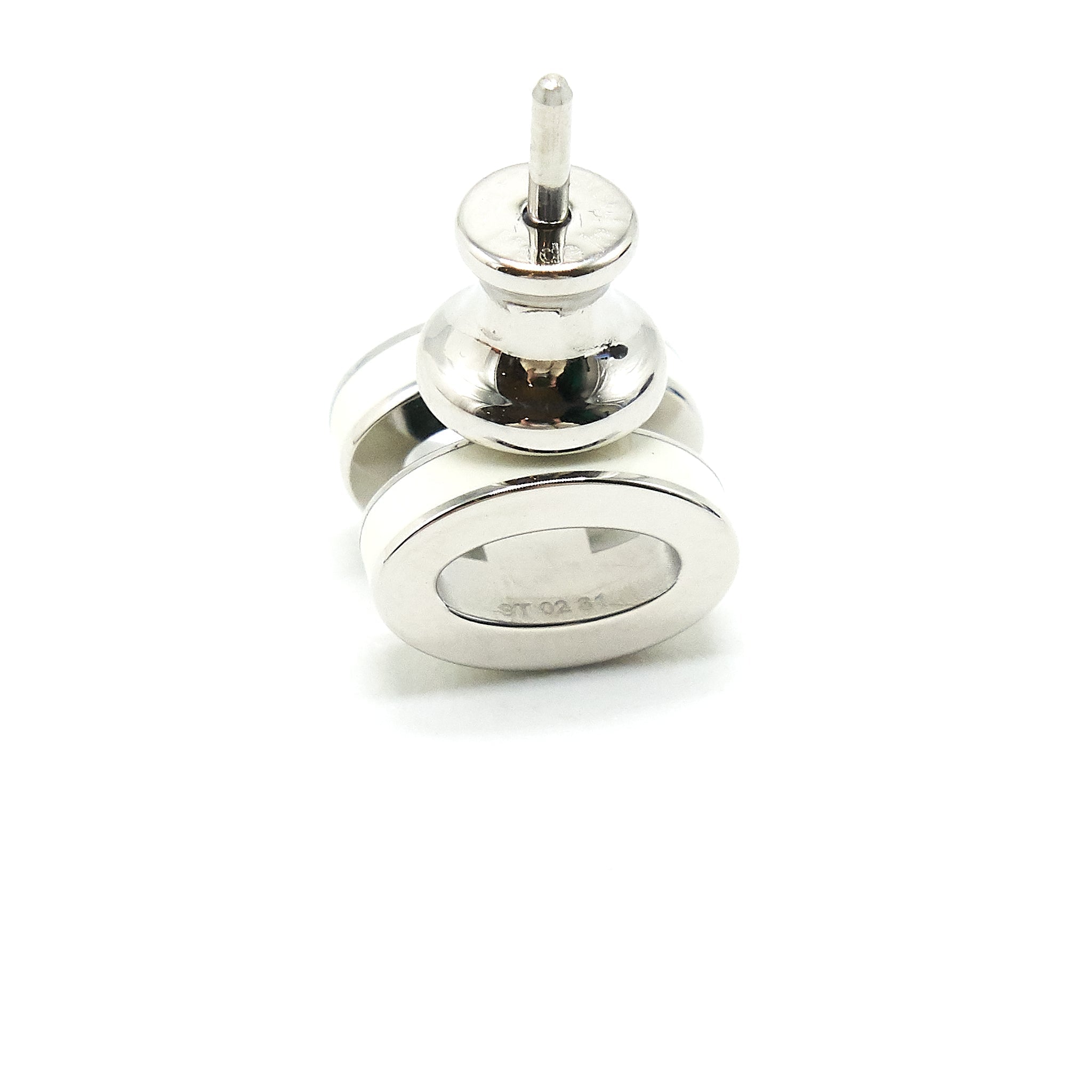 HERMES MINI POP H EARRINGS BLANC SHW