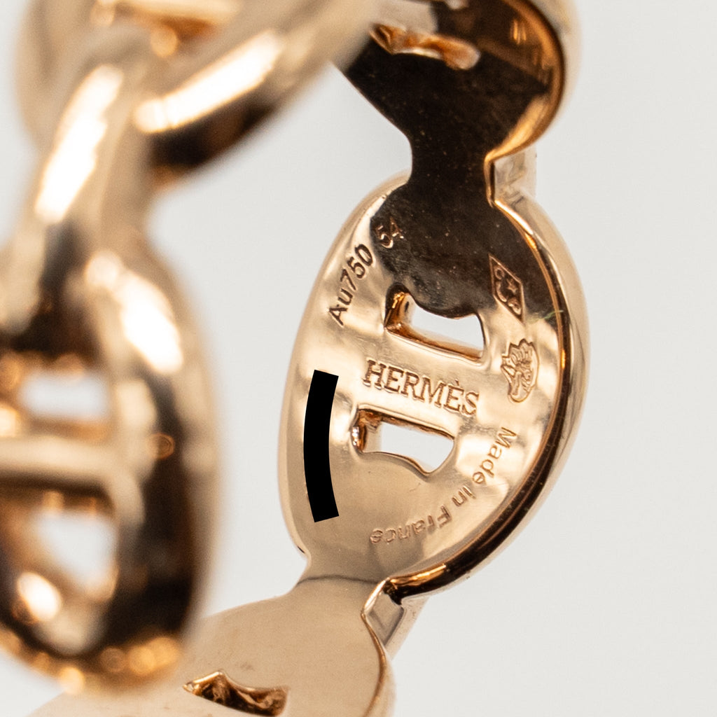 HERMES CHAINE D'ANCRE ENCHAINEE DOUBLE RING ROSE GOLD