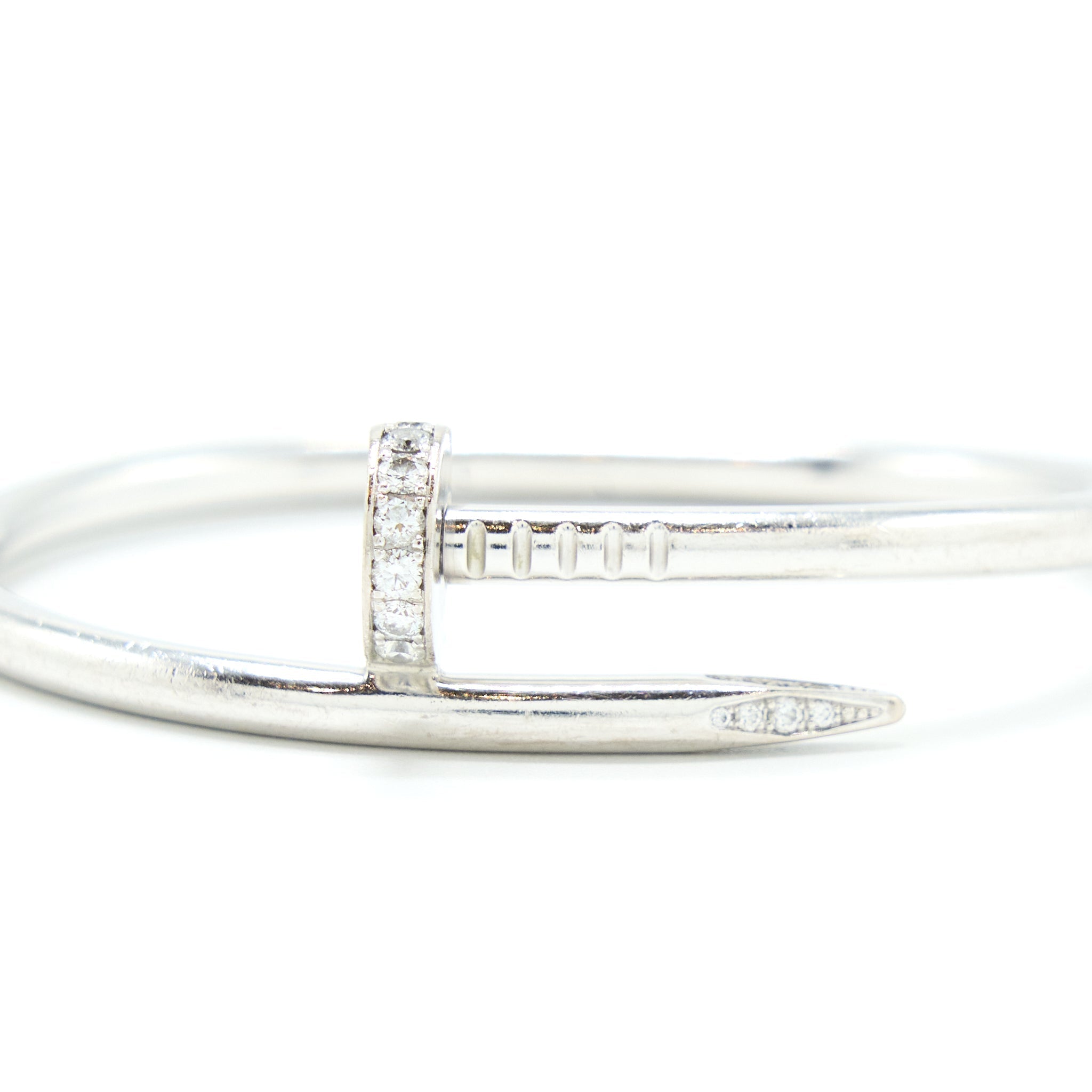 CARTIER JUSTE UN CLOU BRACELET WHITE GOLD WITH DIAMONDS(OLD VERSION)