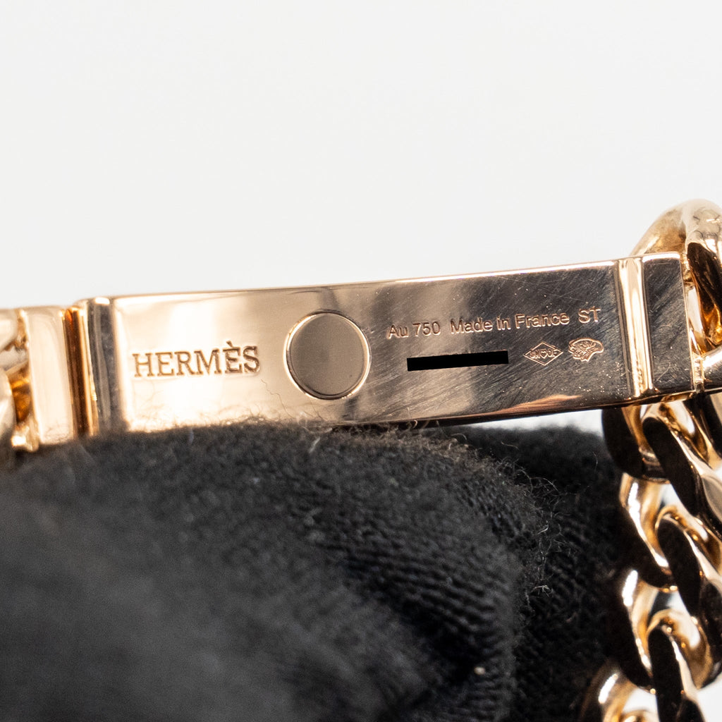HERMES KELLY GOURMETTE BRACELET ROSE GOLD, DIAMONDS