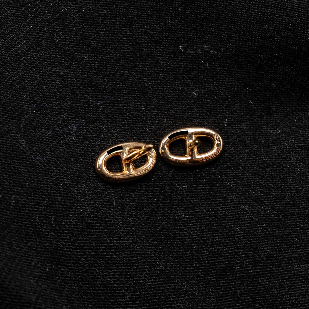 HERMES FARANDOLE EARRINGS ROSE GOLD