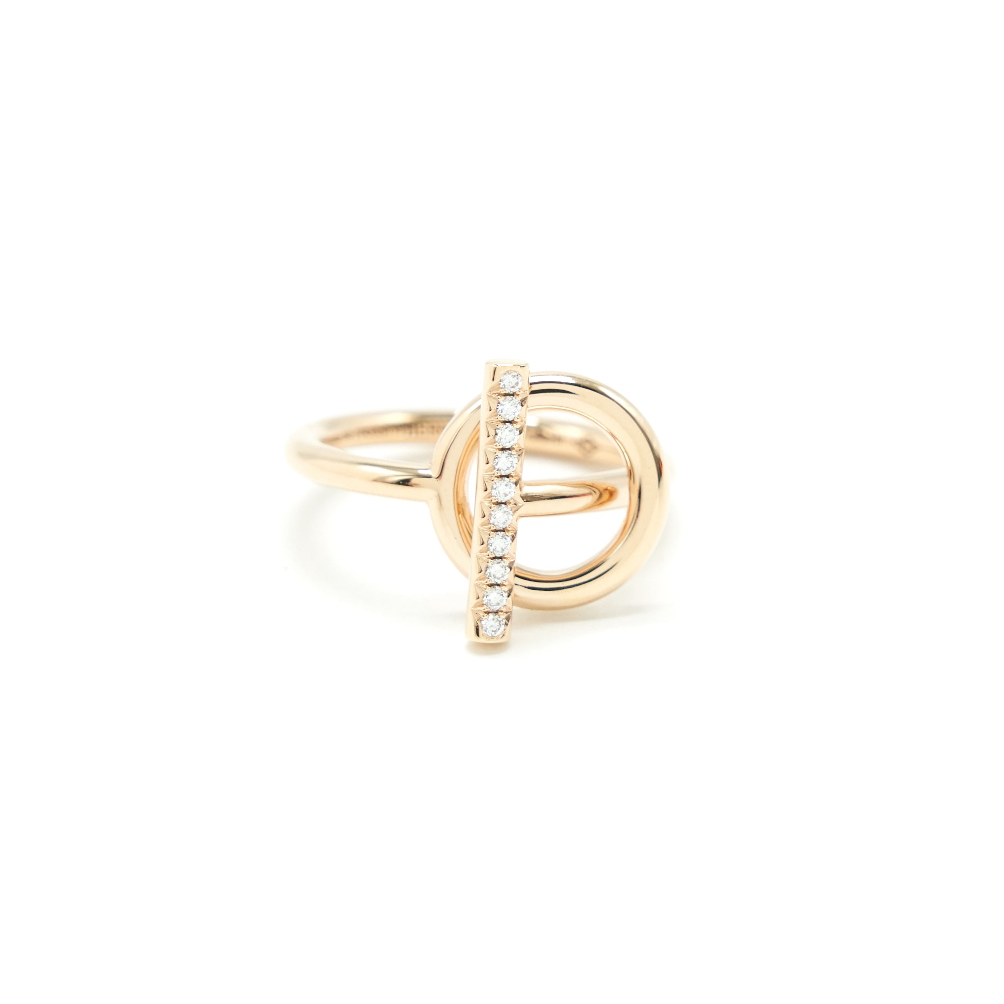 HERMES ECHAPPEE RING ROSE GOLD WITH DIAMONDS