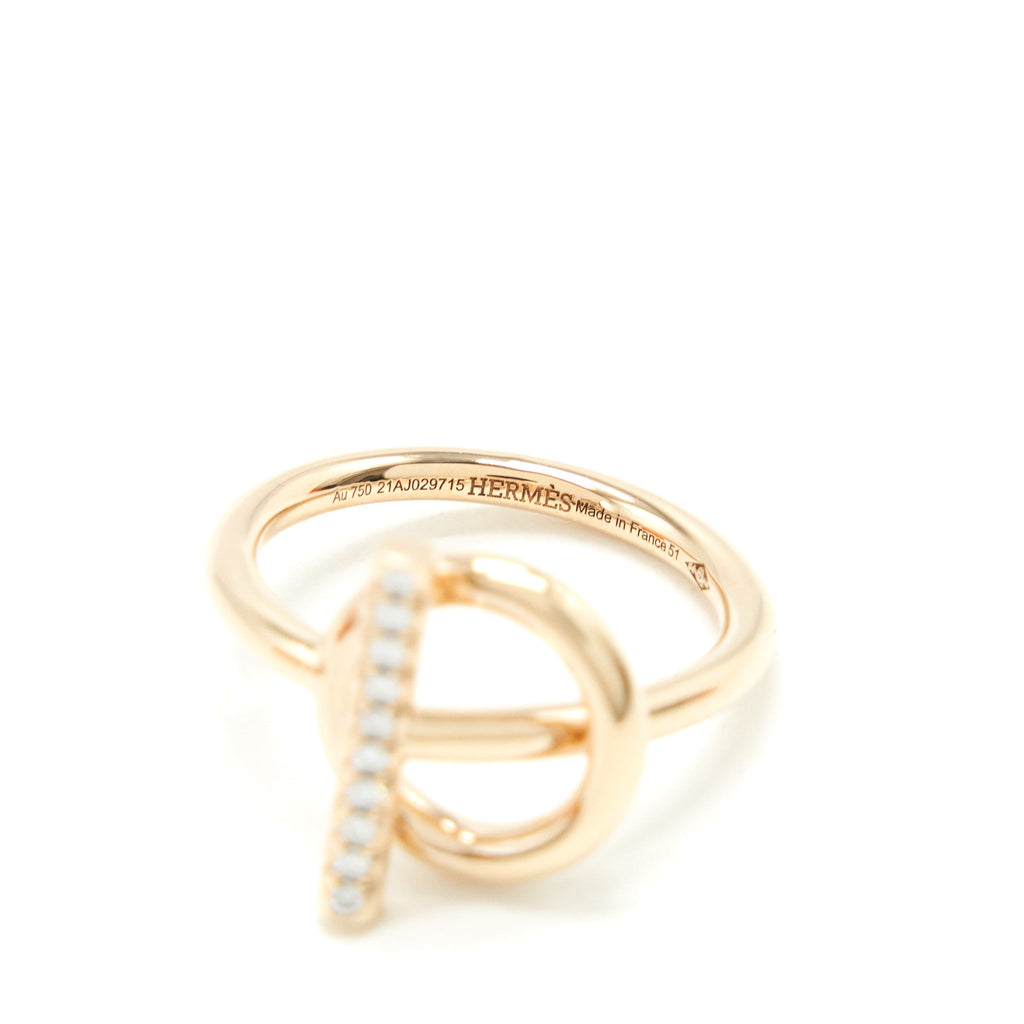 HERMES ECHAPPEE RING ROSE GOLD WITH DIAMONDS