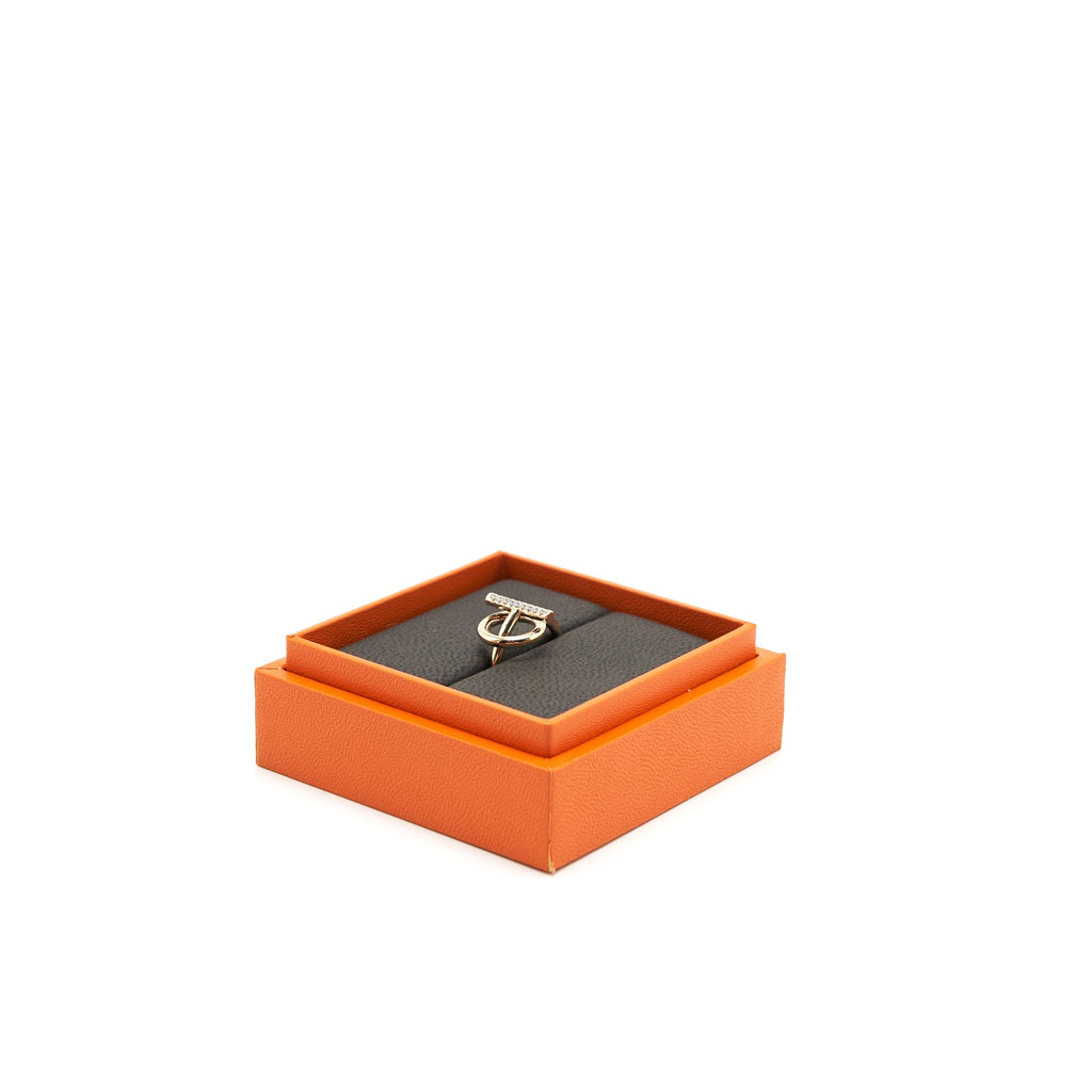 HERMES ECHAPPEE RING ROSE GOLD WITH DIAMONDS