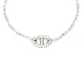 HERMES NEW FARANDOLE BRACELET WHITE GOLD WITH DIAMONDS AND TOGGLE CLOSURE