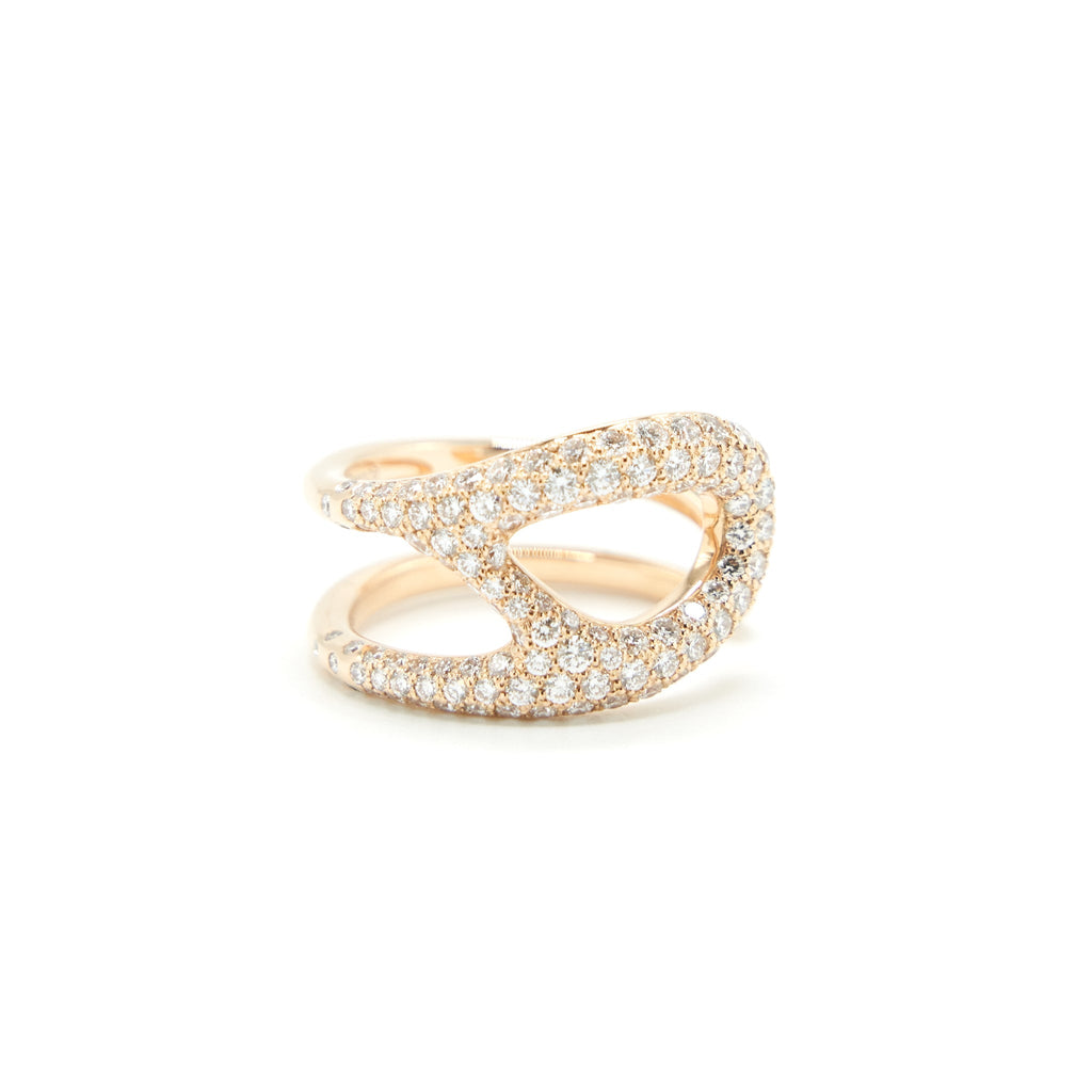 HERMES CHAINE D'ANCRE PUNK RING ROSE GOLD WITH DIAMONDS