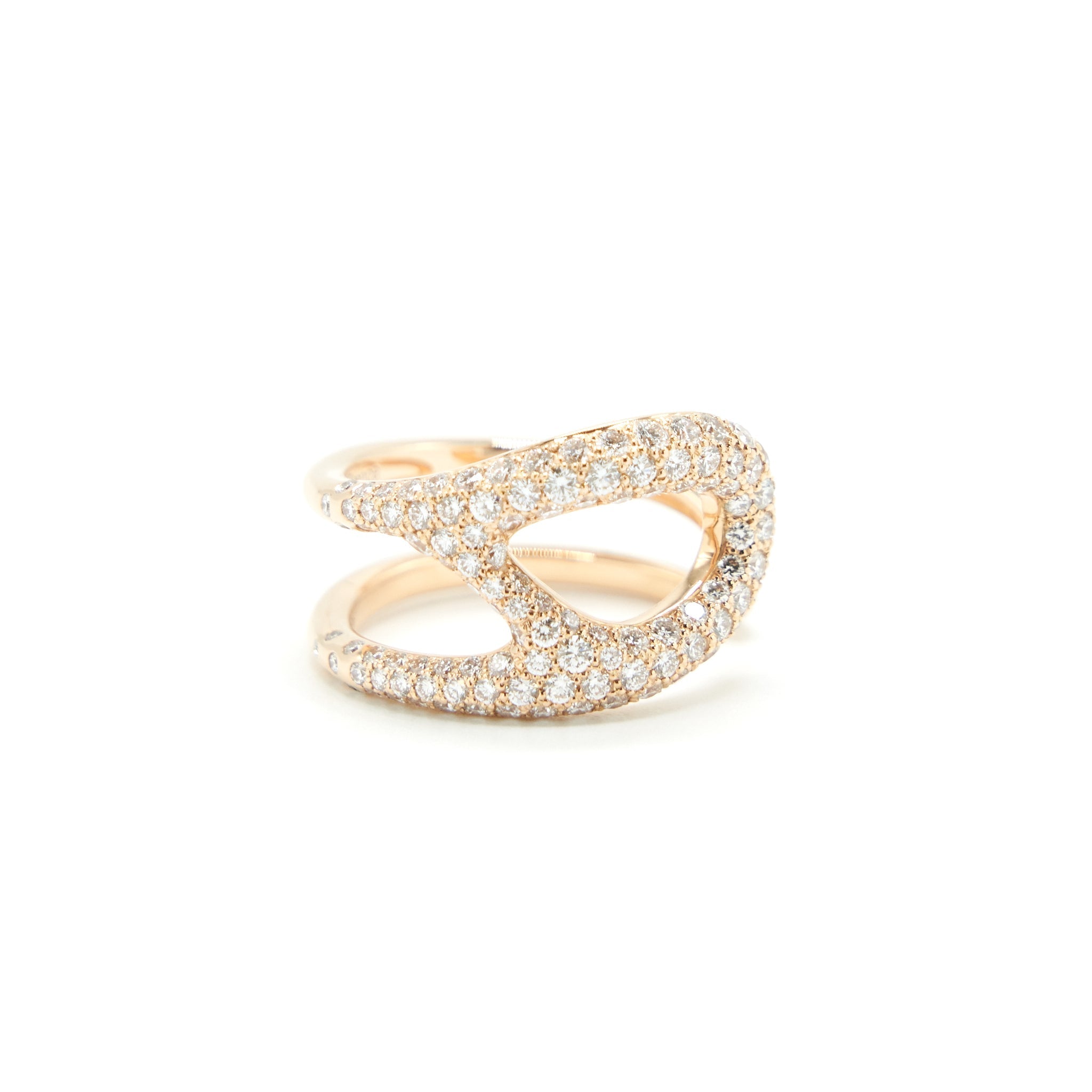 HERMES CHAINE D'ANCRE PUNK RING ROSE GOLD WITH DIAMONDS