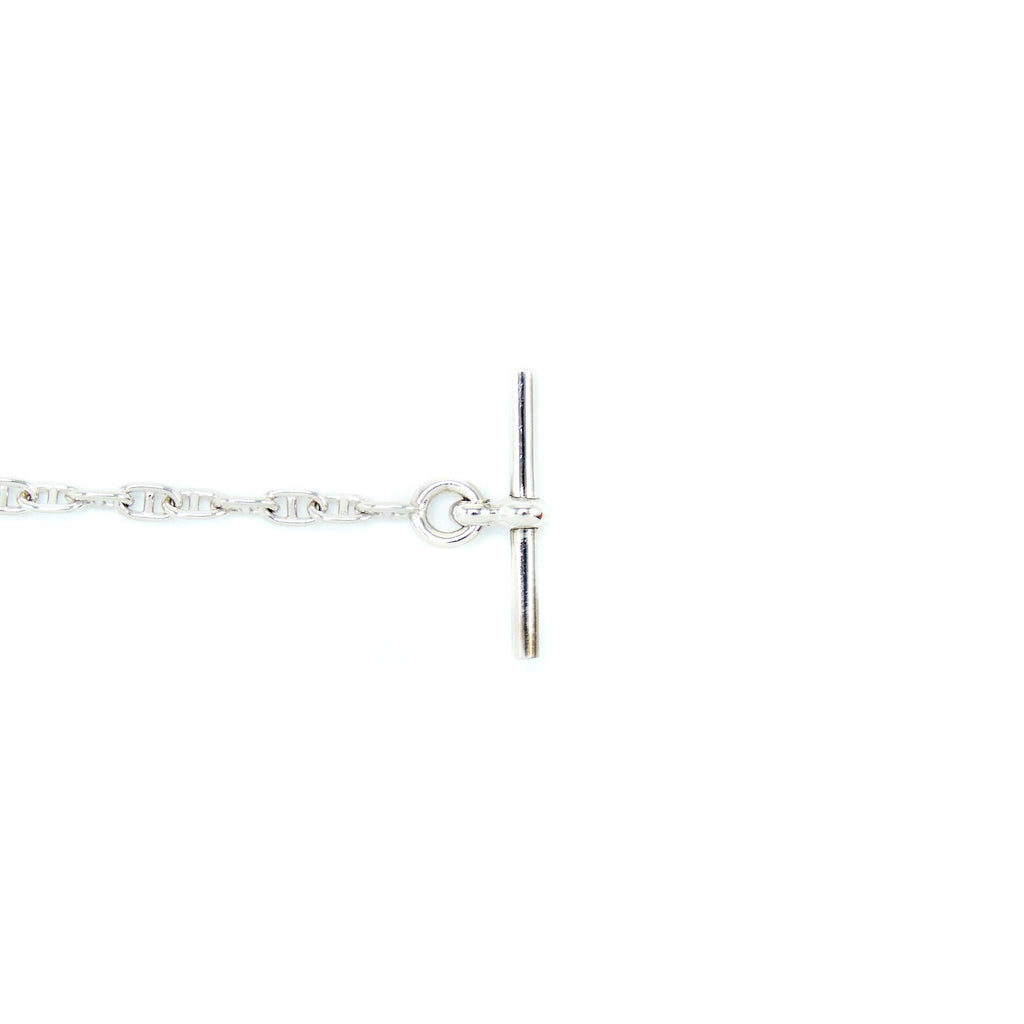 HERMES NEW FARANDOLE BRACELET WHITE GOLD WITH DIAMONDS AND TOGGLE CLOSURE
