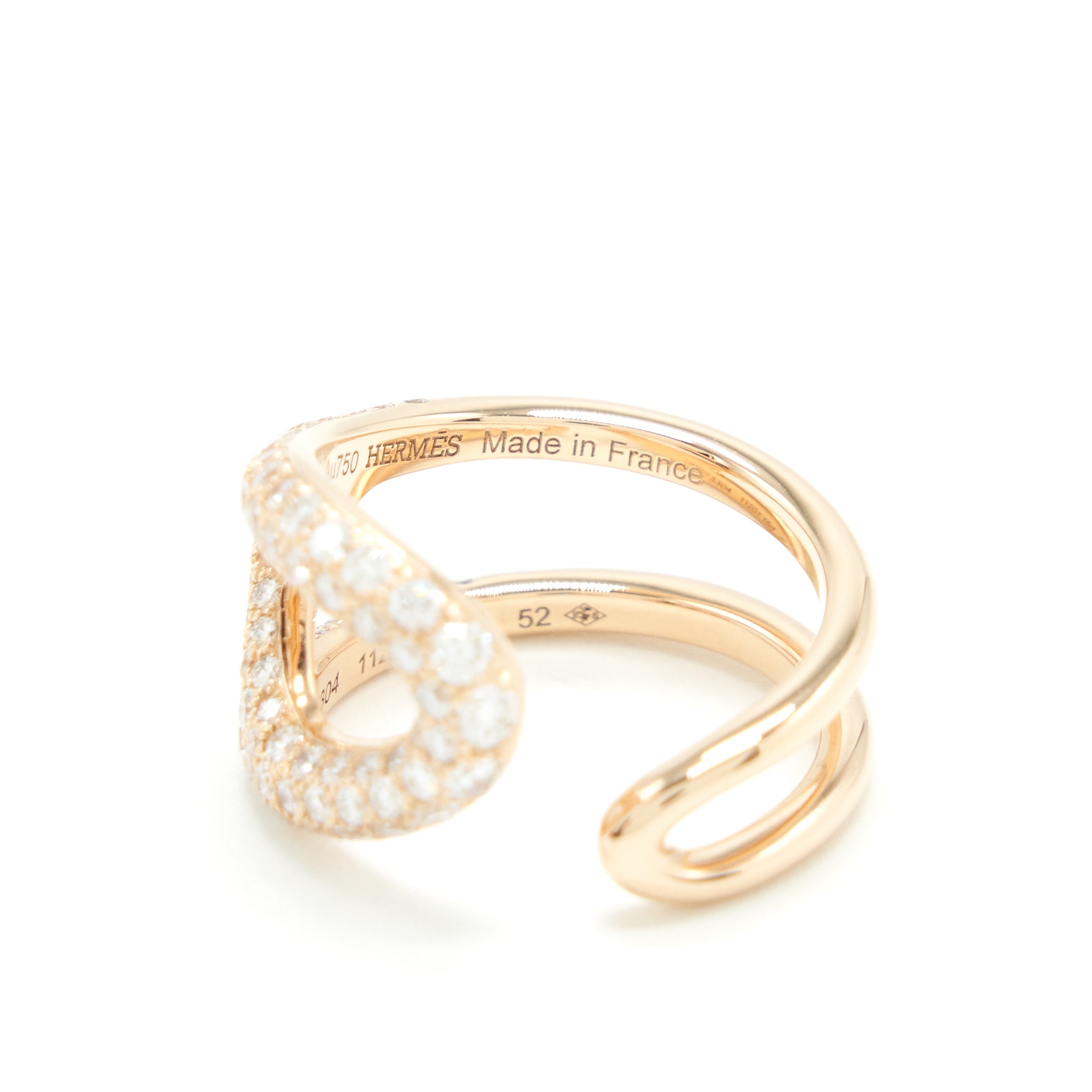 HERMES CHAINE D'ANCRE PUNK RING ROSE GOLD WITH DIAMONDS