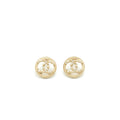 CHANEL CC LOGO EARRING LIGHT GOLD TONE