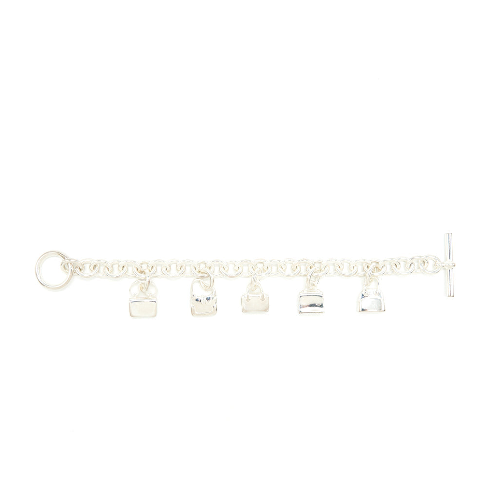 HERMES 5 BAGS AMULETTE BRACELET IN STERLING SILVER