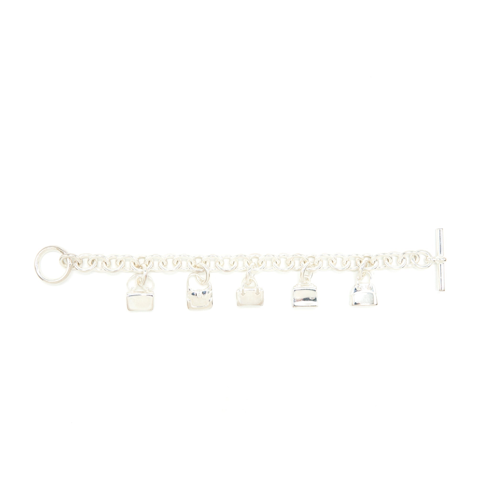HERMES 5 BAGS AMULETTE BRACELET IN STERLING SILVER