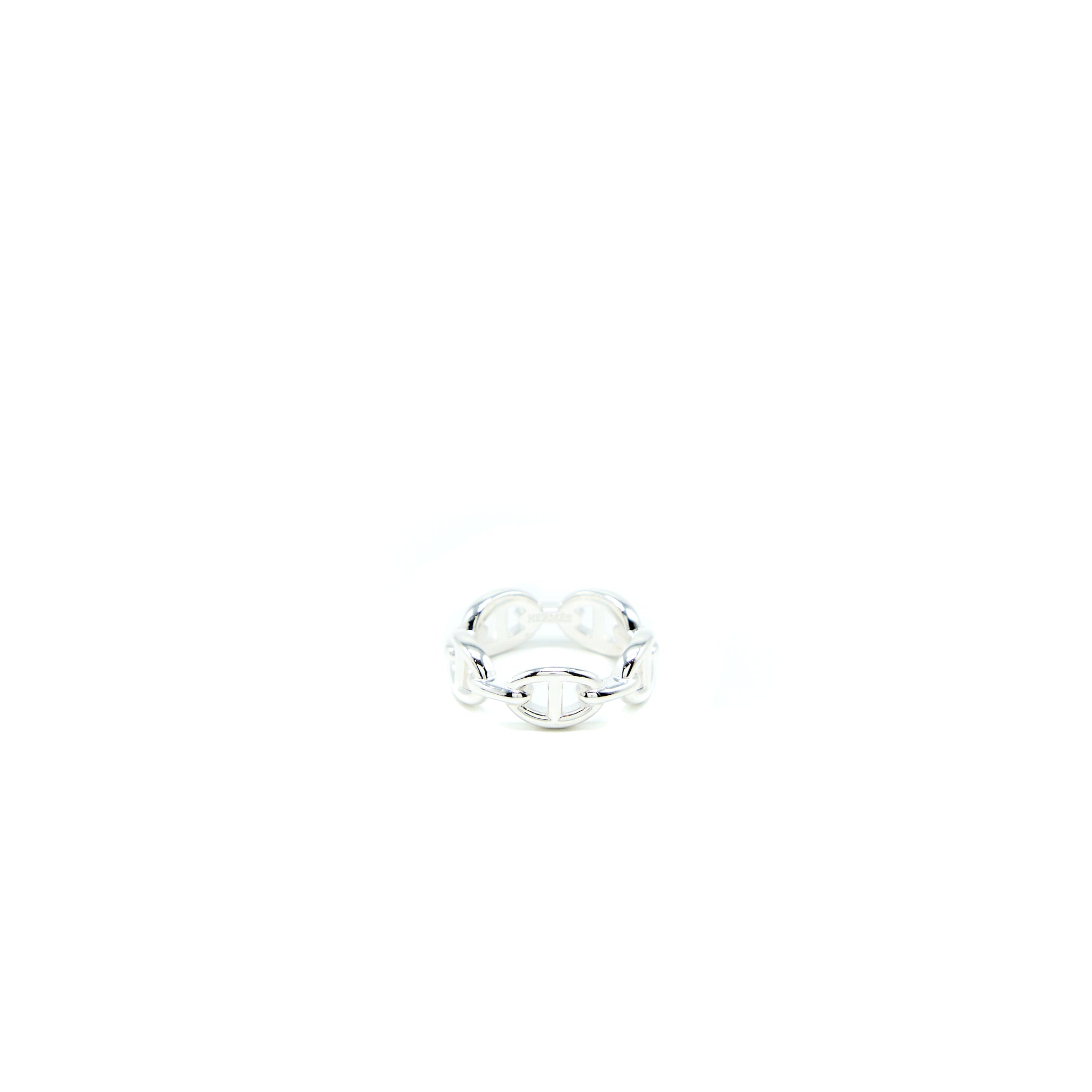 HERMES CHAINE D'ANCRE ENCHAINEE RING SILVER TONE