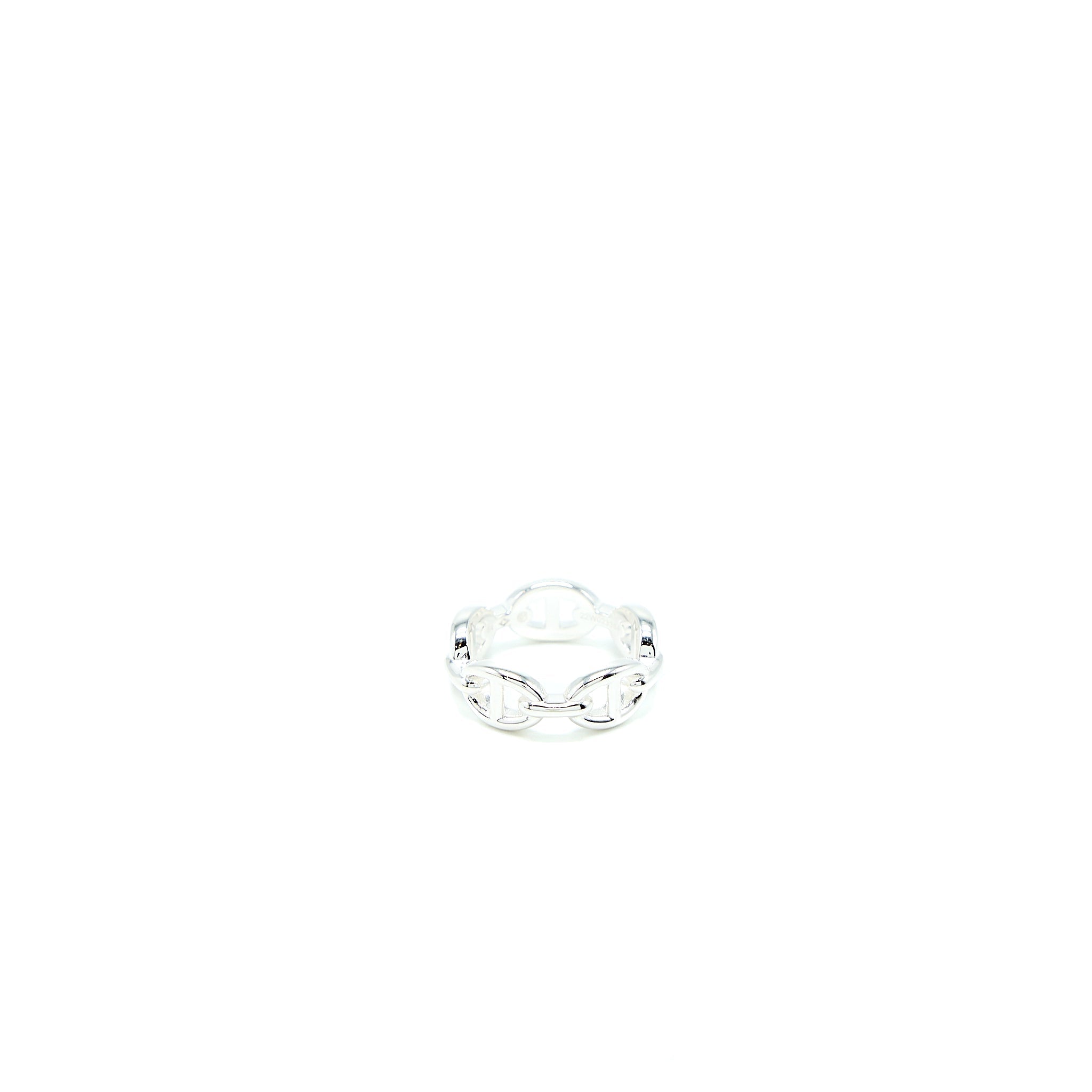 HERMES CHAINE D'ANCRE ENCHAINEE RING SILVER TONE